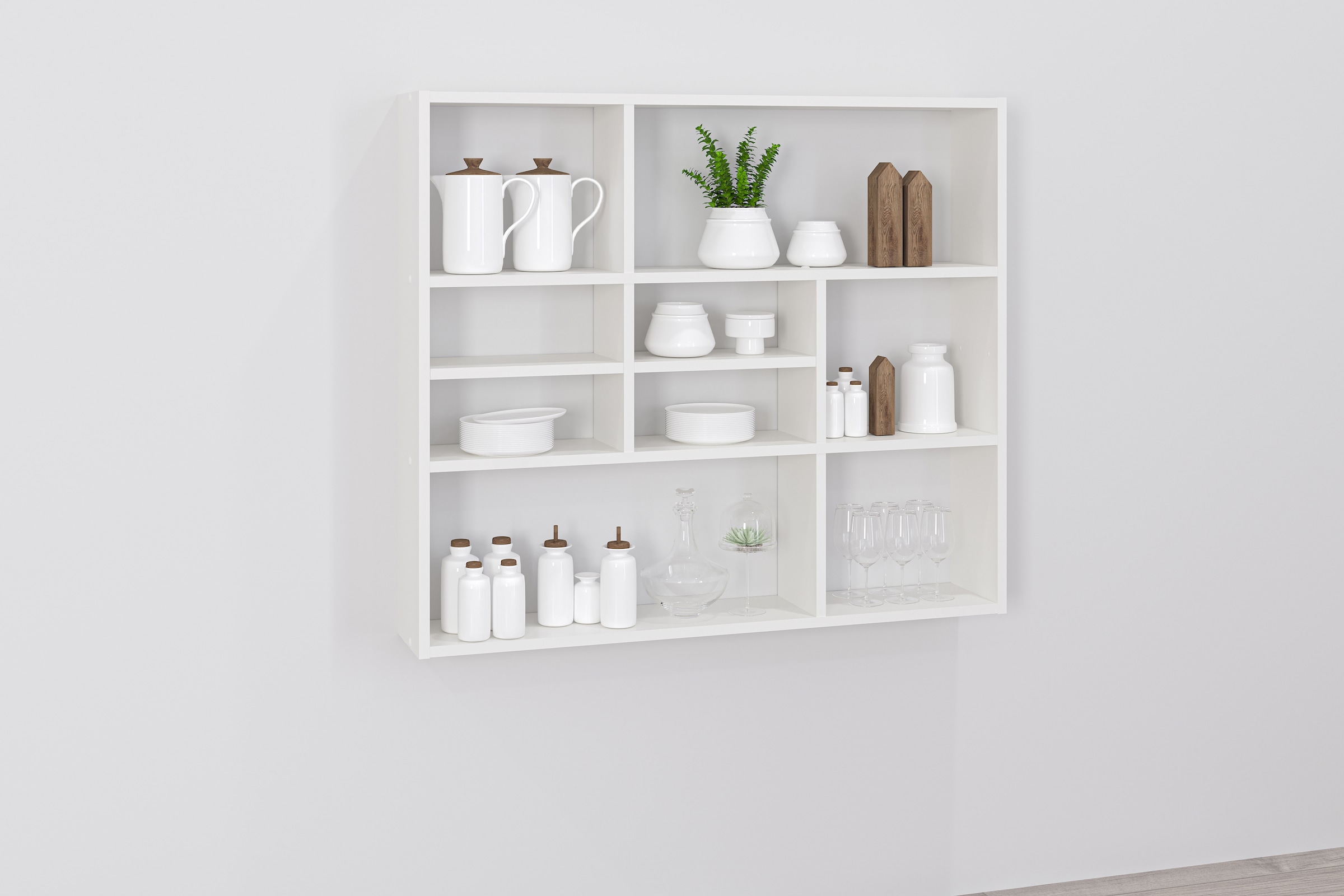 Fmd Wandregal »Mika« Regal mit vielen Ablageflächen in weiß, Größe B/H/T: 90 cm x 78,5 cm x 16 cm