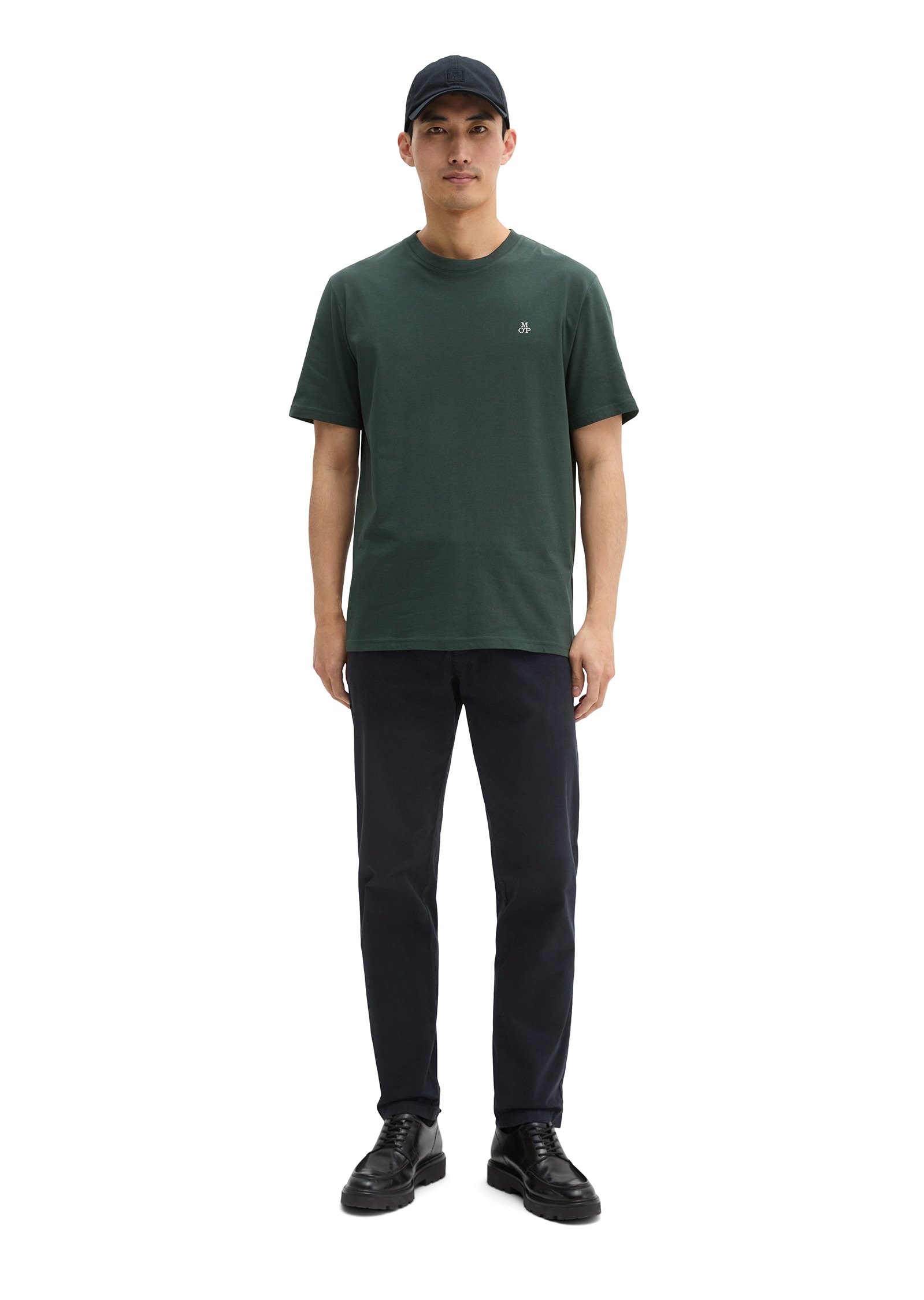 Marc O'Polo T-Shirt »T-shirt, short sleeve, logo print, ribbed collar«