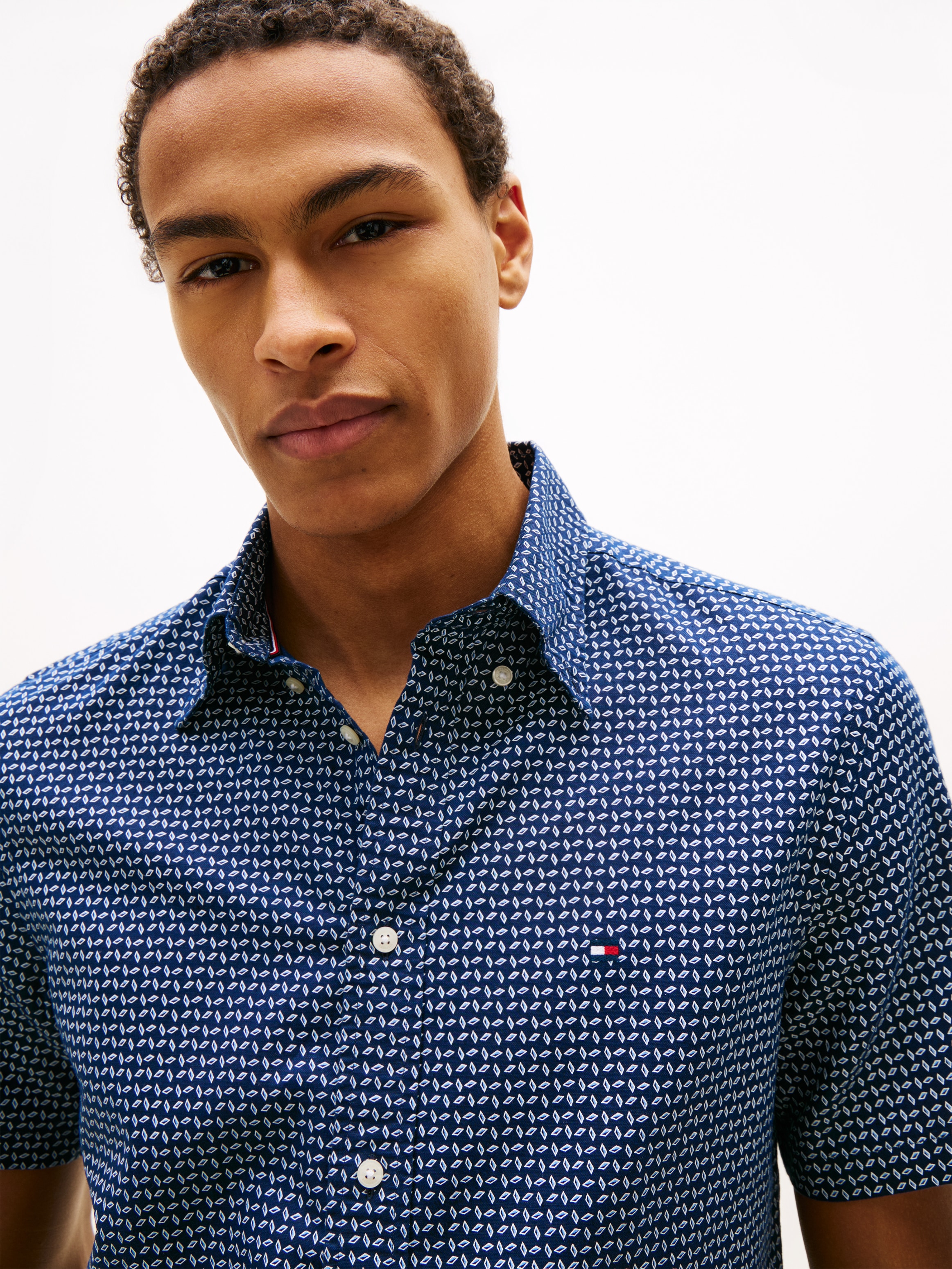 Tommy Hilfiger Kurzarmhemd »LINEN BLEND PRINT« regular fit