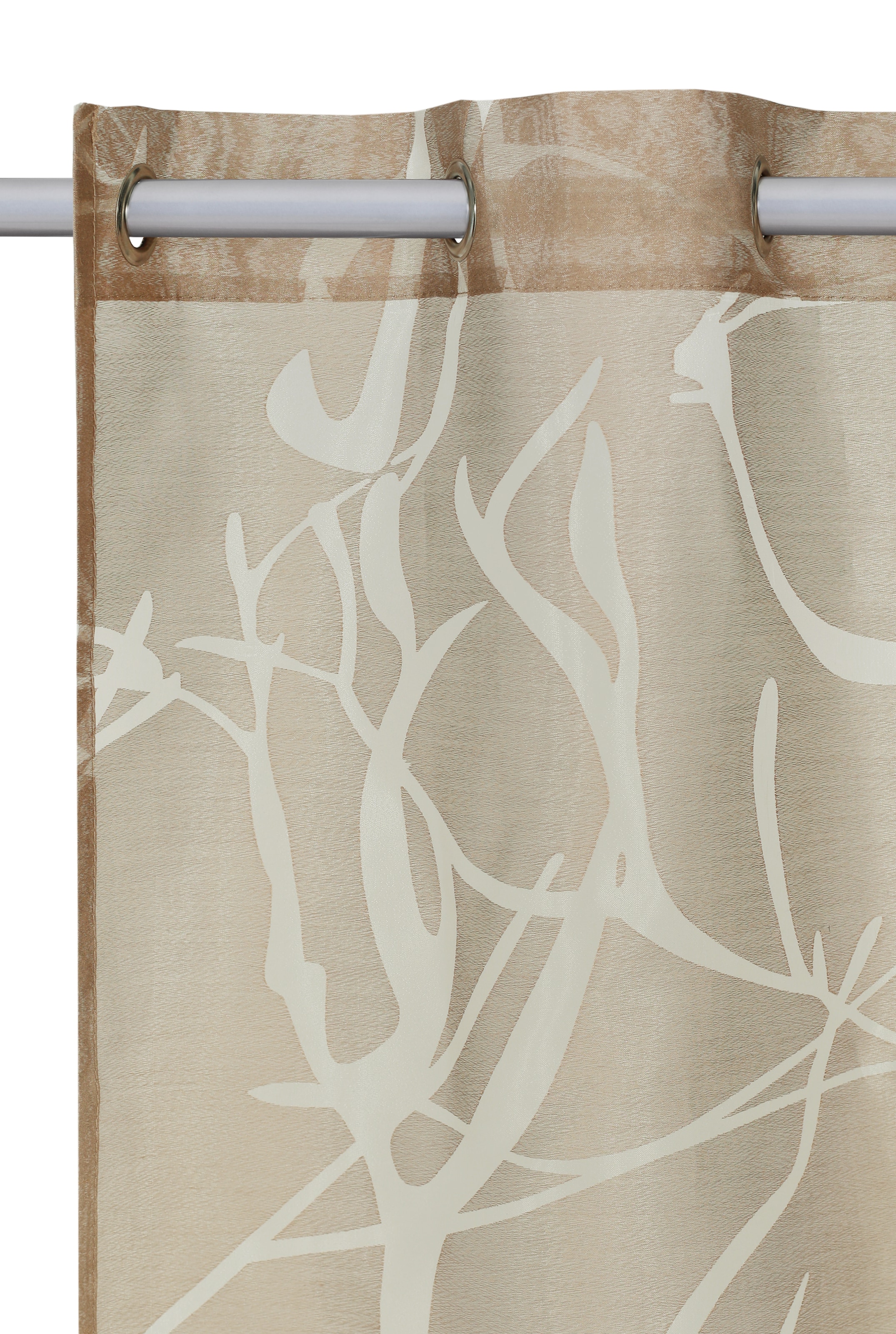 OTTO home Scheibengardine »Anna, 1 Stück, halbtransparent, Ösen, Äste-Motiv« Ösen 1 Stk. tlg. Viskose & Polyester, Äste-Motiv