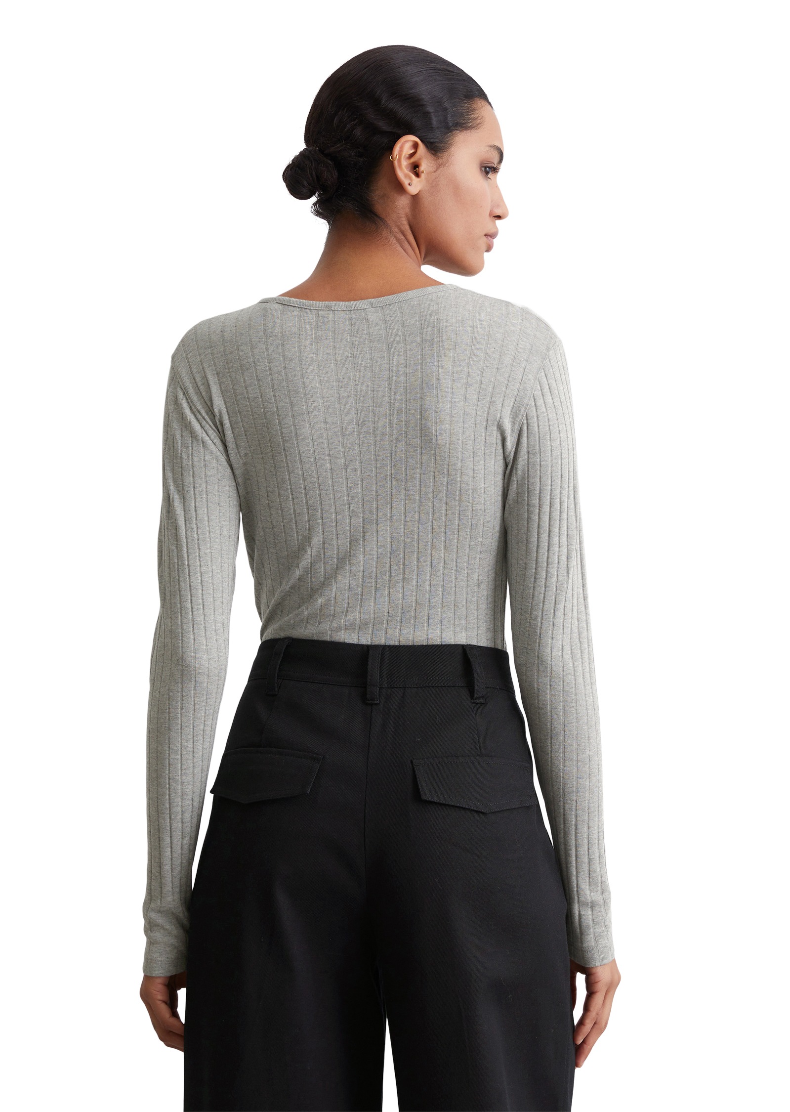 Marc O'Polo Henleyshirt, moderne Rippenstruktur