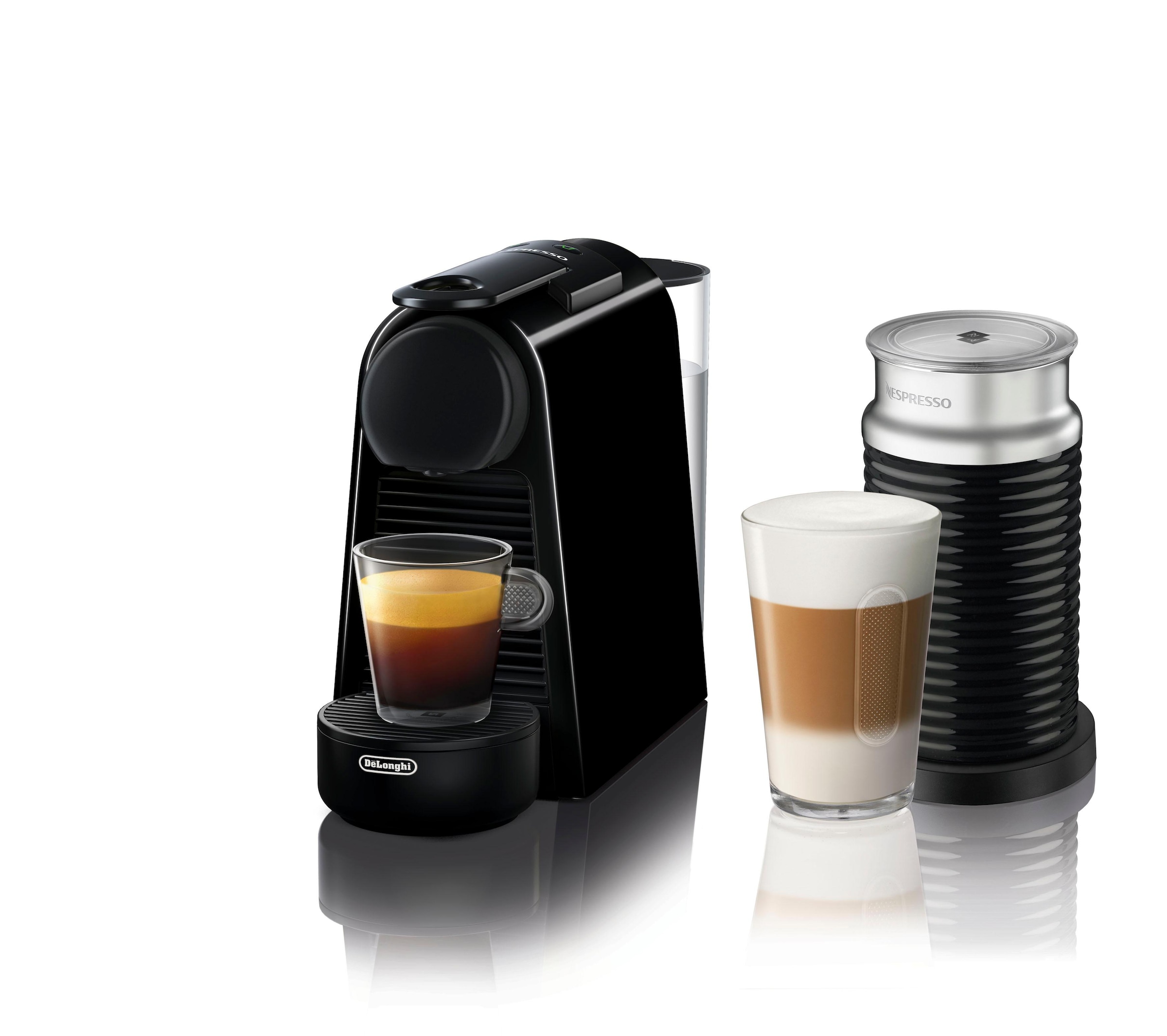 Nespresso Kapselmaschine »Essenza Mini von Bundle mit bei jetzt inkl. Kapseln DeLonghi, 14 Aeroccino Black«, bestellen Willkommenspaket EN85.BAE Milchaufschäumer, OTTO