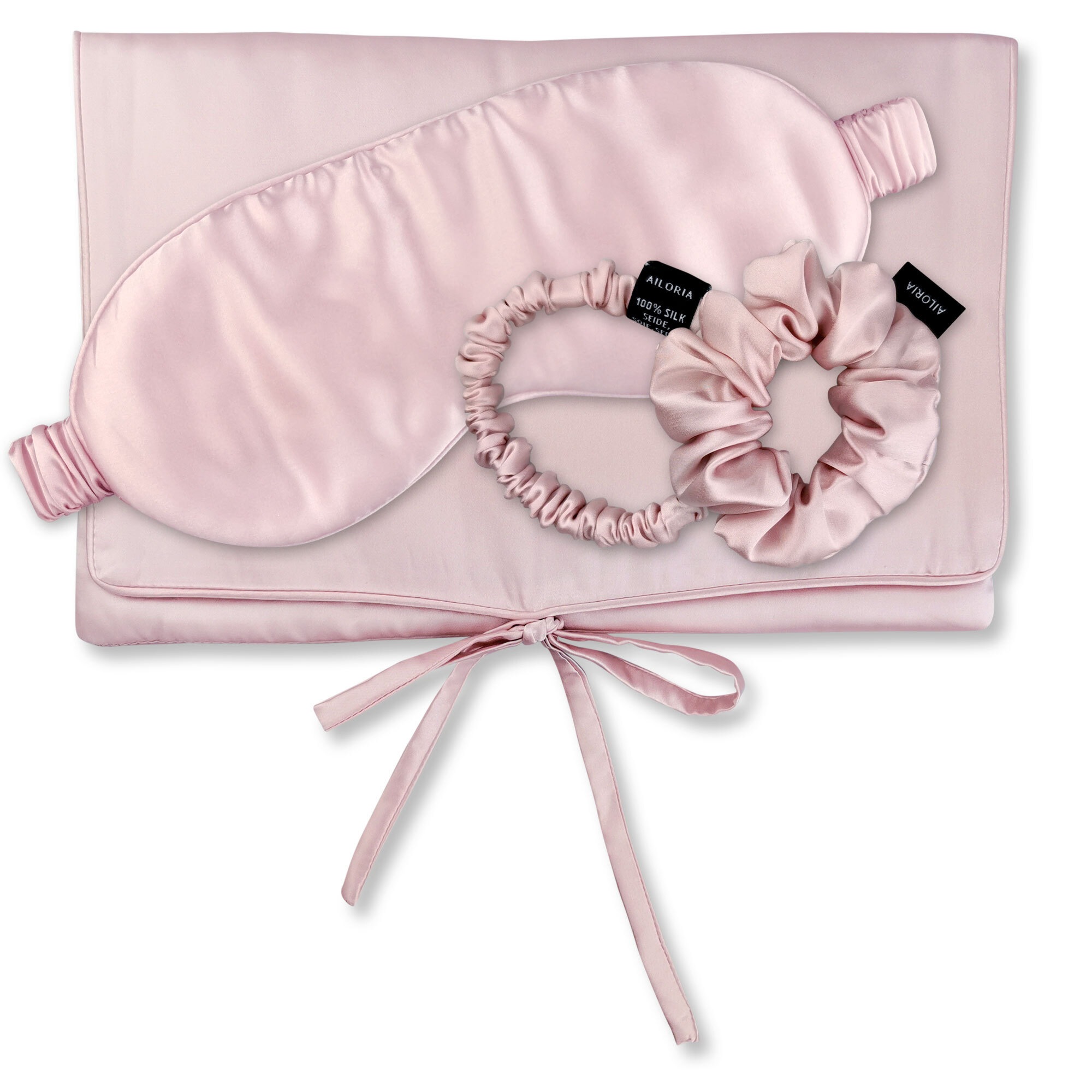 AILORIA Seidentuch »Tasche, Schlafmaske, Scrunchie S & Scrunchie M TRAVEL SET«