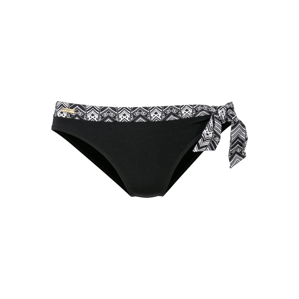 LASCANA Bügel-Bandeau-Bikini, mit grafischem schwarz-weiß Design