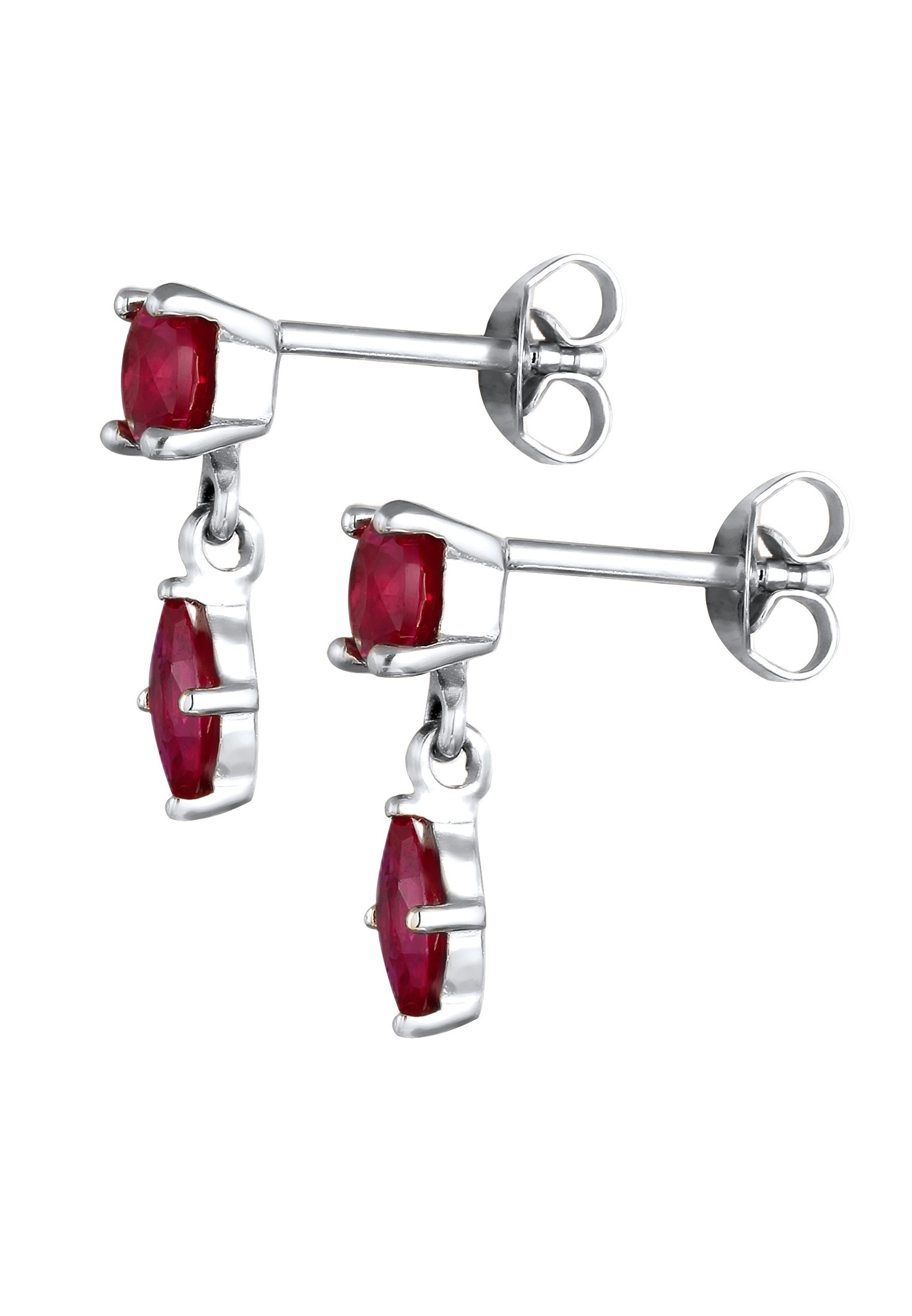 Elli Premium Paar Ohrstecker »Ohrringe Ohrhänger Rubin Rot 925 Sterling Silber«