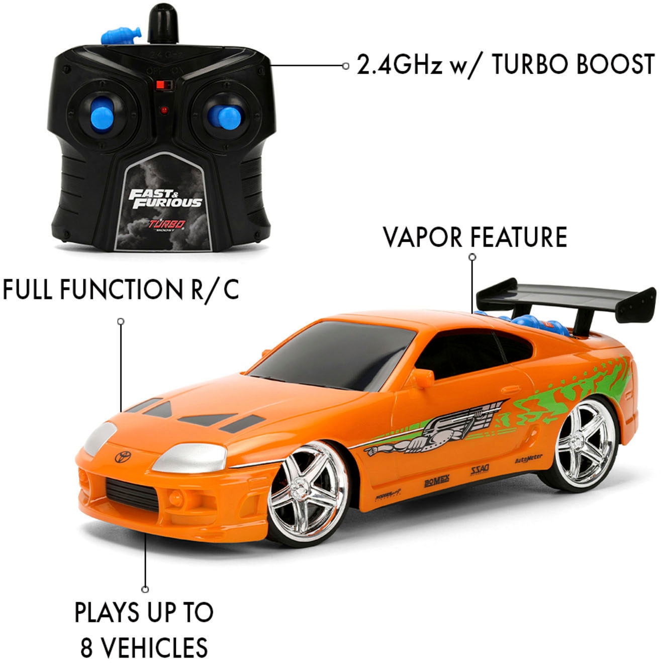 JADA RC-Auto »RC Fast&Furious Nitro Powered Vapor 1:24« mit Turbo, Licht & Wasserdampf,
