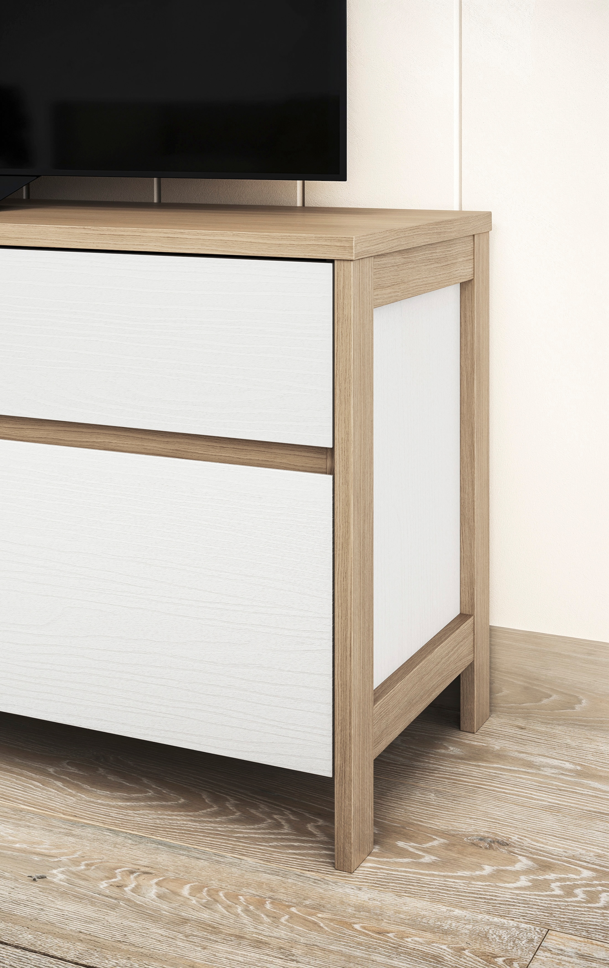 Home affaire Wohnwand »Stranda, moderne Anbauwand, Komplettset im Scandi-Style«, (3 St.), enthält Lowboard, Highboard und Wandboard, 324 cm breit