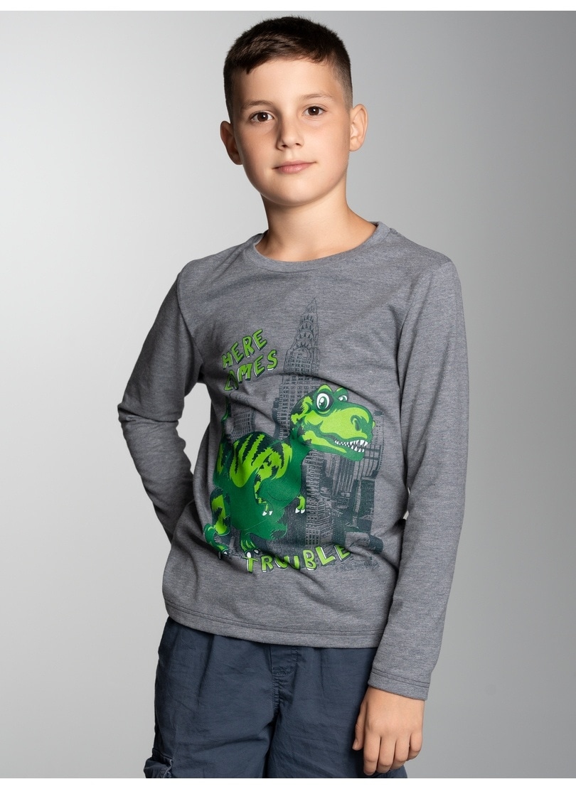 Trigema Sweatshirt »TRIGEMA Langarmshirt mit Trouble Dino-Printmotiv«
