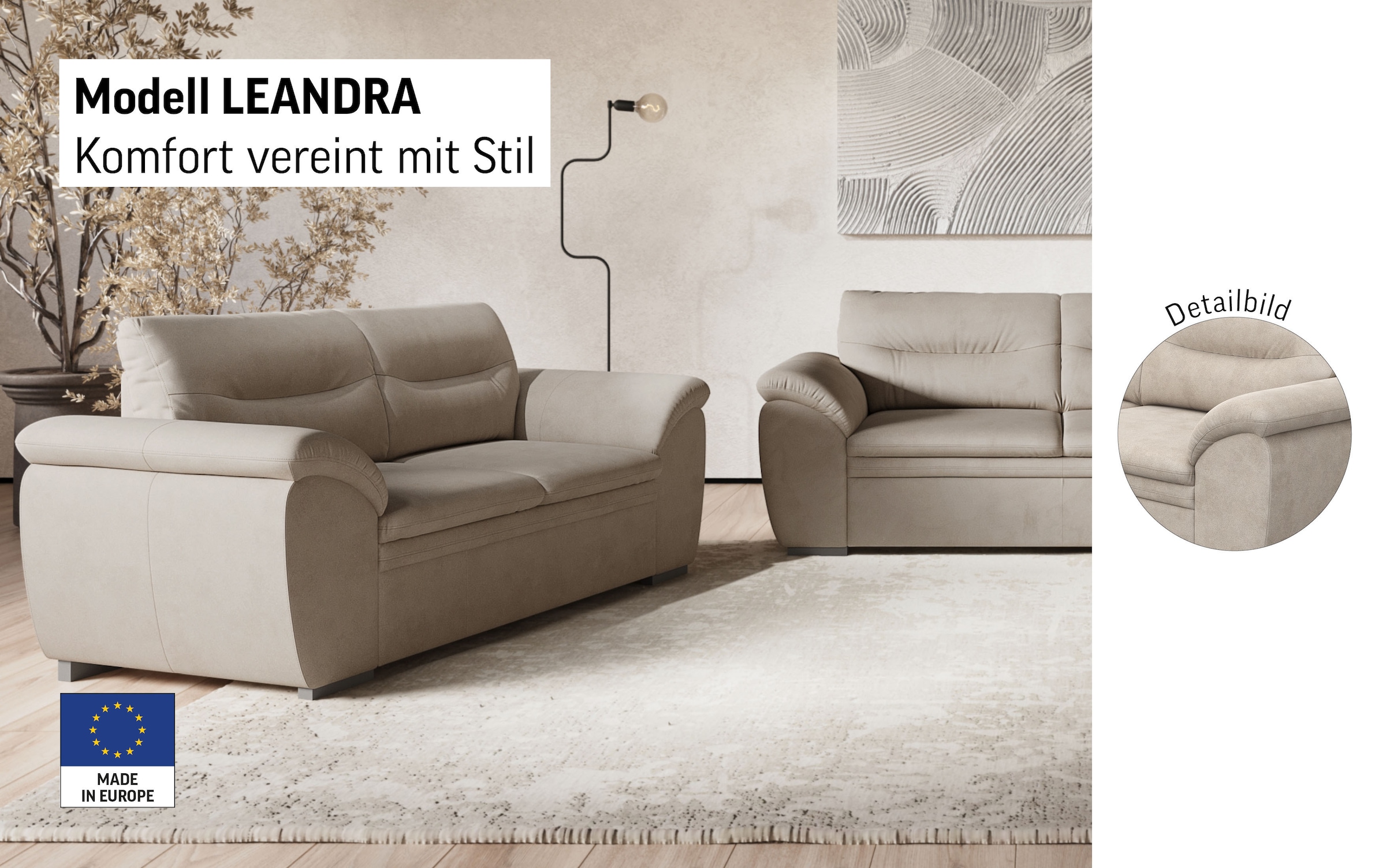 COTTA 2,5-Sitzer »Leandra« Polstergarnitur, auch als Set erhältlich