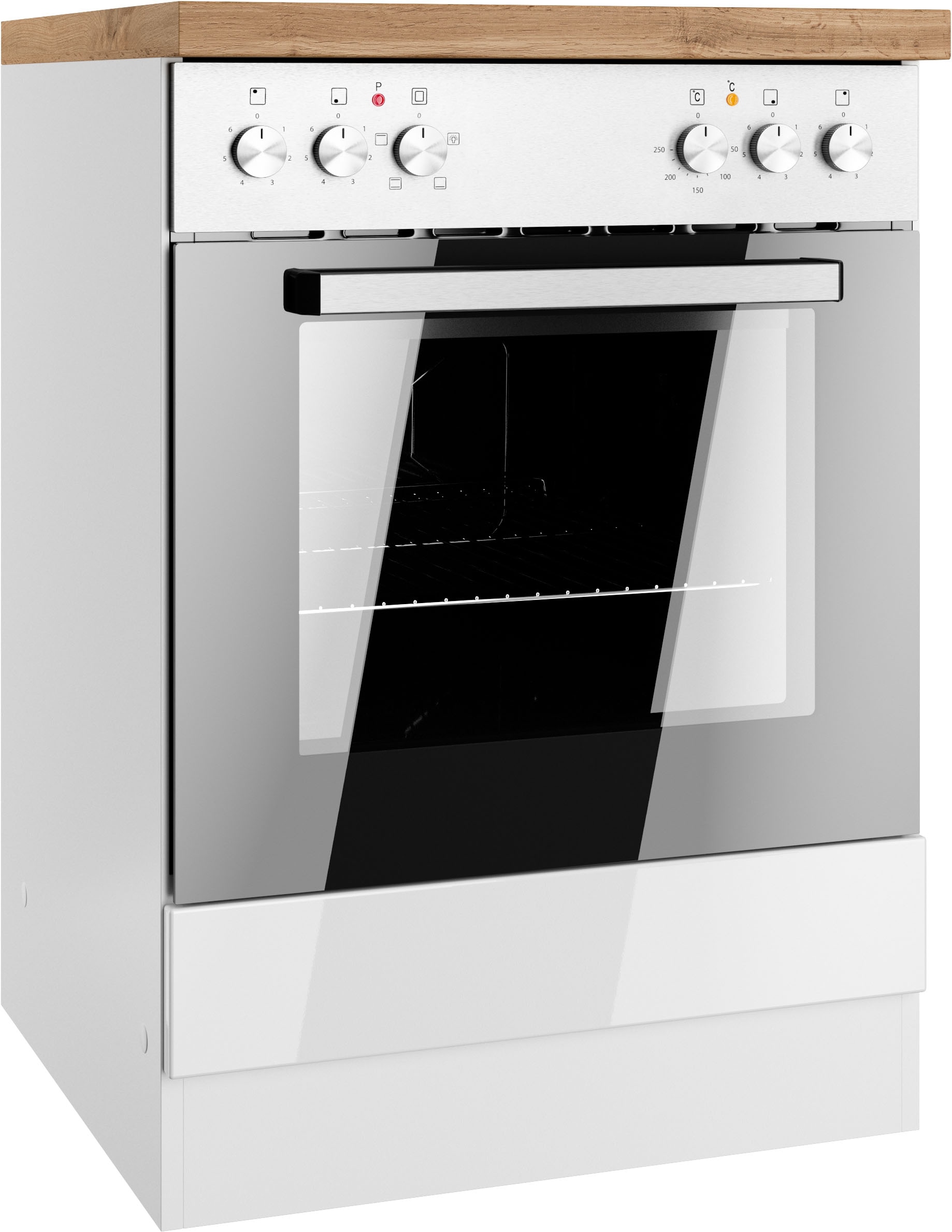 KOCHSTATION Herdumbauschrank »KS-Virginia,neu in verbesserter Ausführung« Stauraum,  Breite 60 cm, Höhe 85 cm, Nische für Ofen B/H/T: 56/59/55 cm