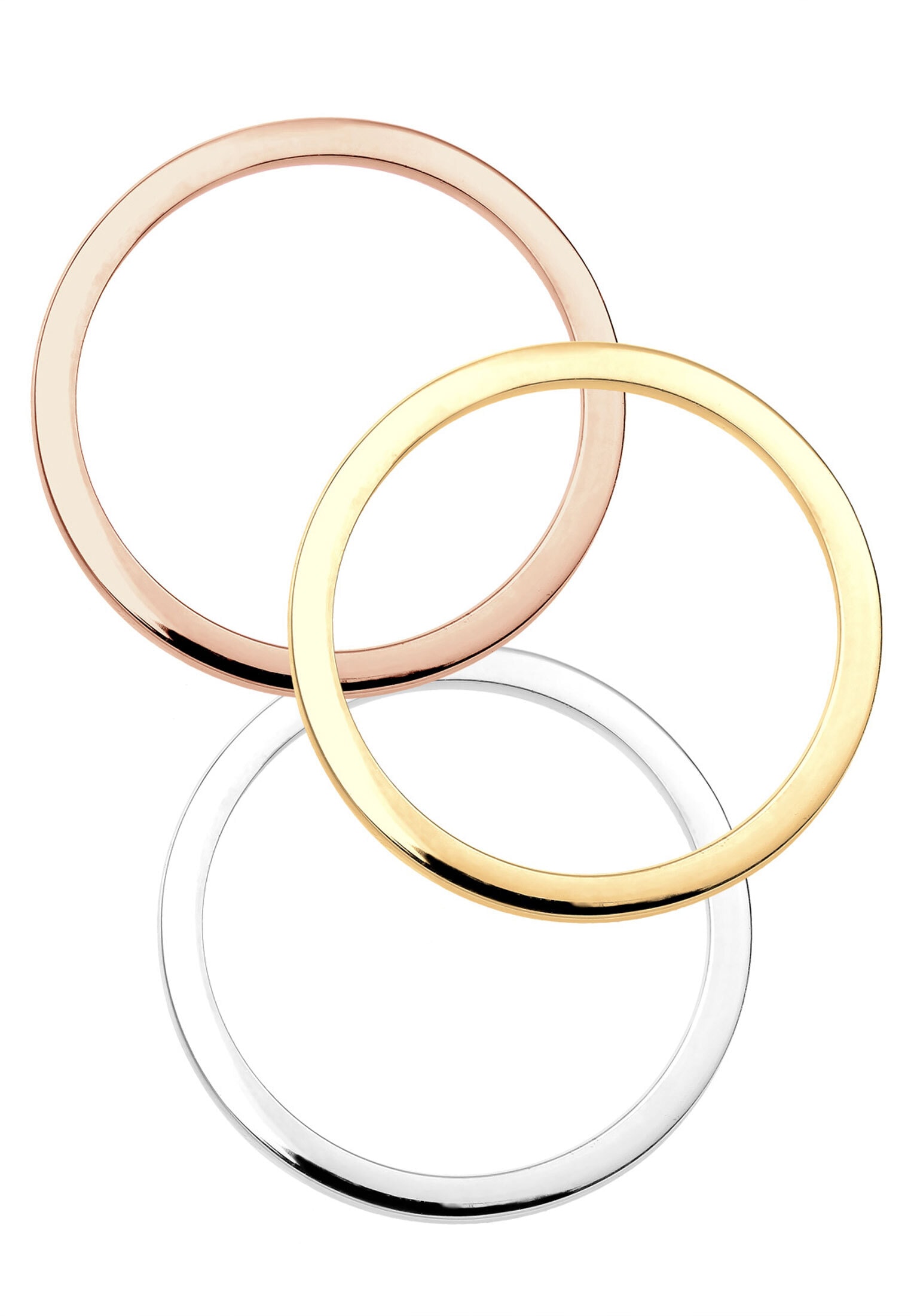 Elli Ring-Set »Ring (Set,3 tlg) "Stacking-Rings" Tricolor 925 Silber«