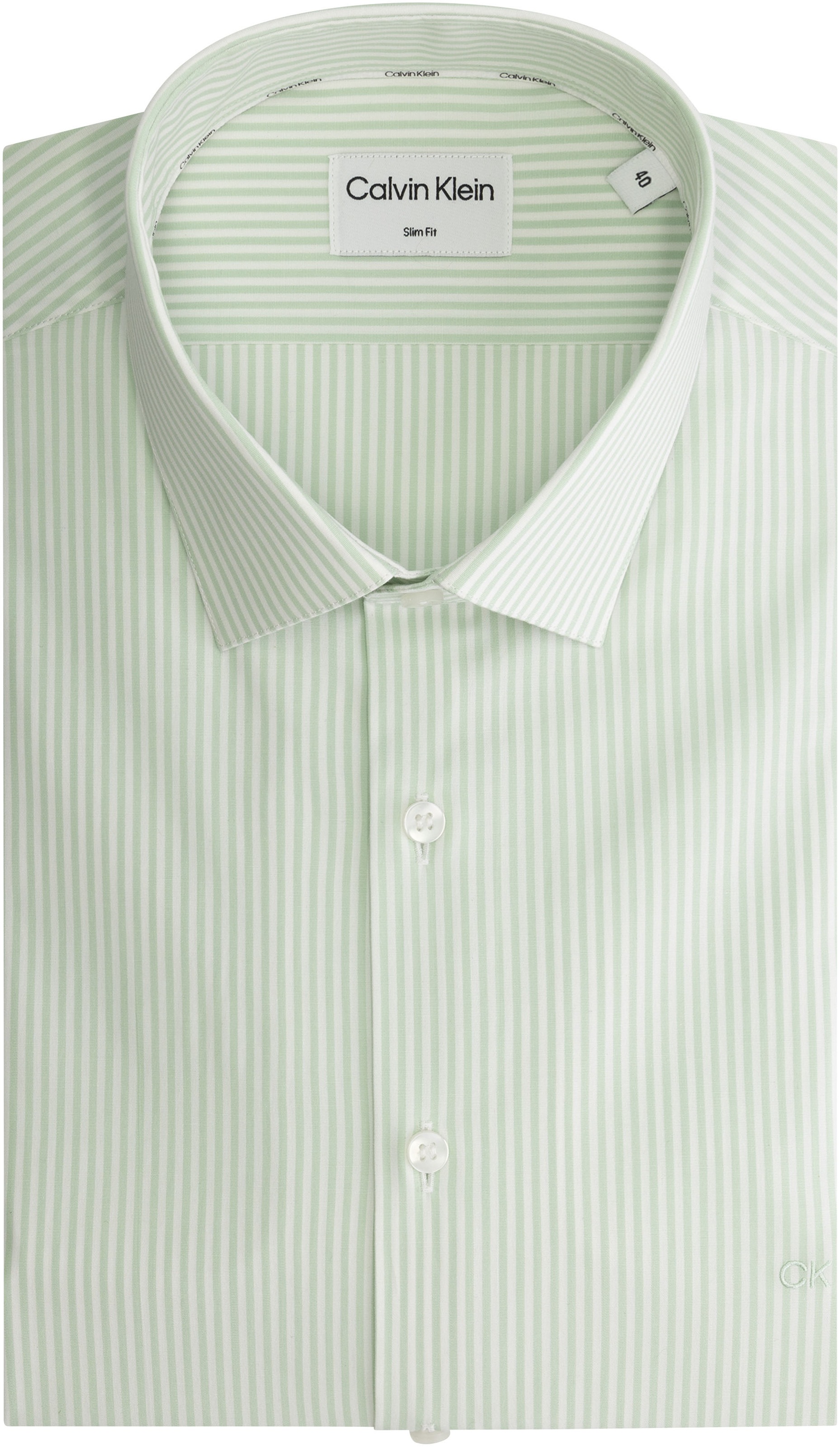 Calvin Klein Langarmhemd »POPLIN STRIPE SLIM SHIRT«, mit Logoprägung
