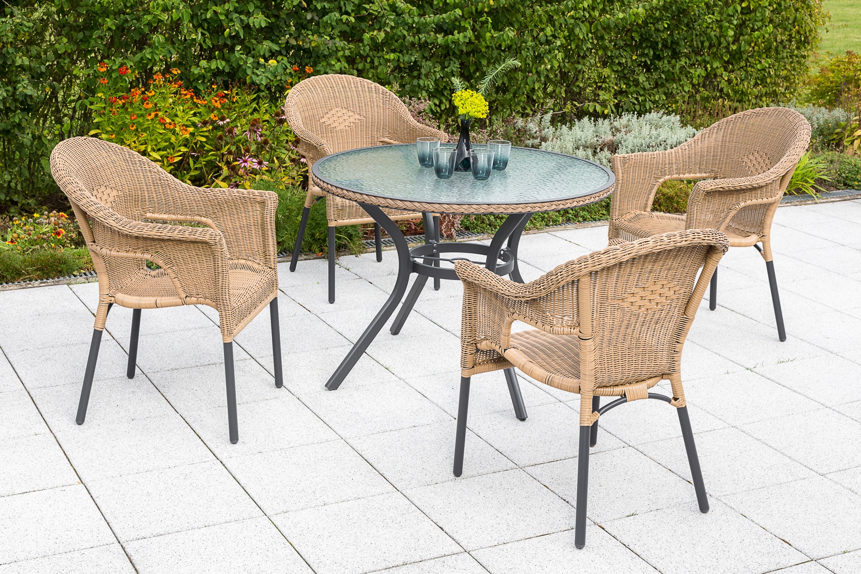 MERXX Gartensessel »Ravenna«, (Set, 2 St.), 2er Set, Polyrattan, stufenlos verstellbar