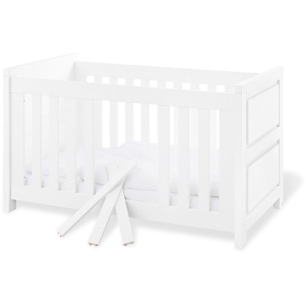 Pinolino® Babyzimmer-Komplettset »Milk«, (Set, 3 St.), extrabreit groß; mit Kinderbett, Schrank und Wickelkommode