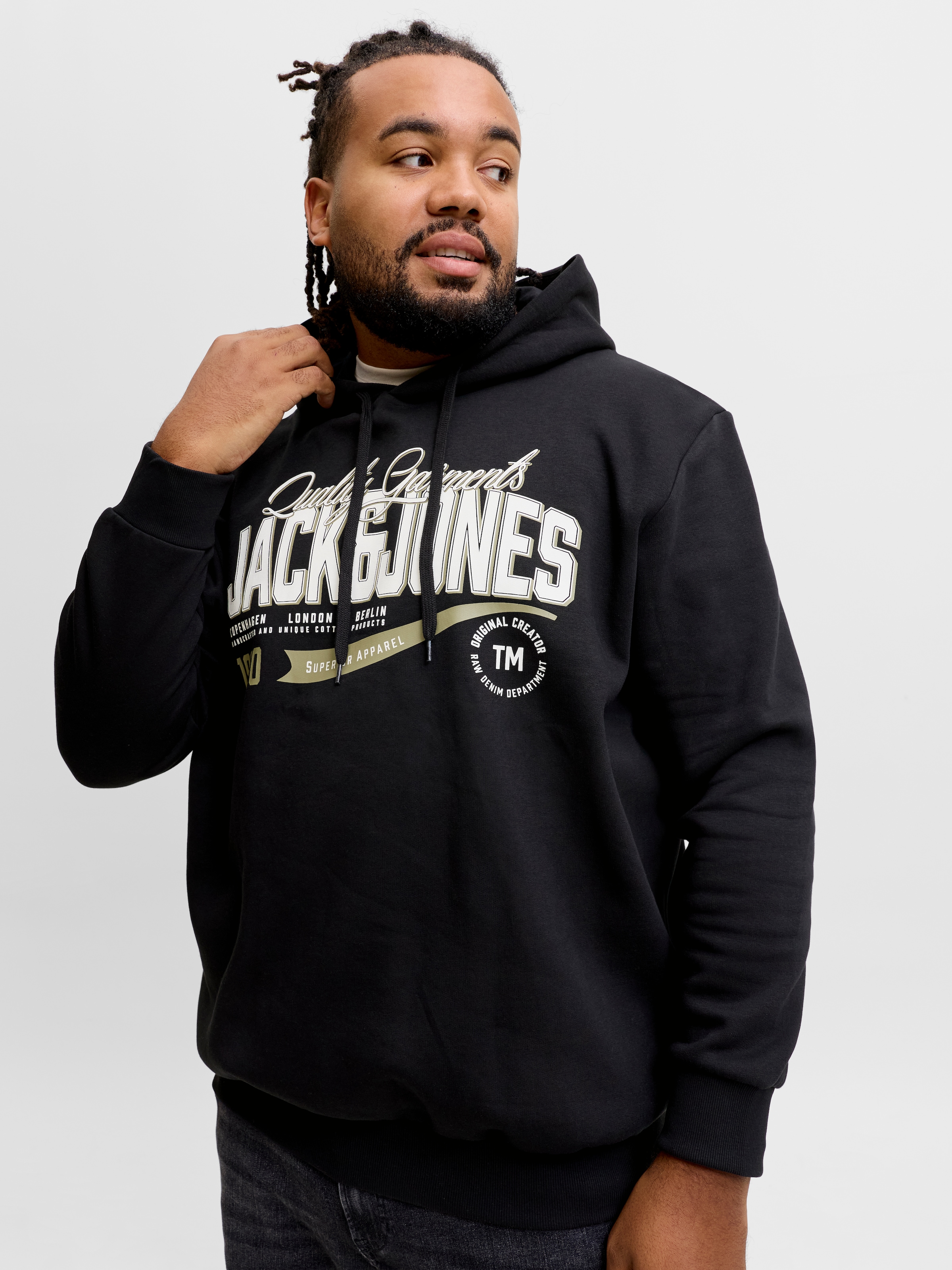 Jack & Jones PlusSize Kapuzensweatshirt »JJELOGO SWEAT HOOD 2 COL AW26 SN PLS«, Baumwollmischung, normal geschnitten
