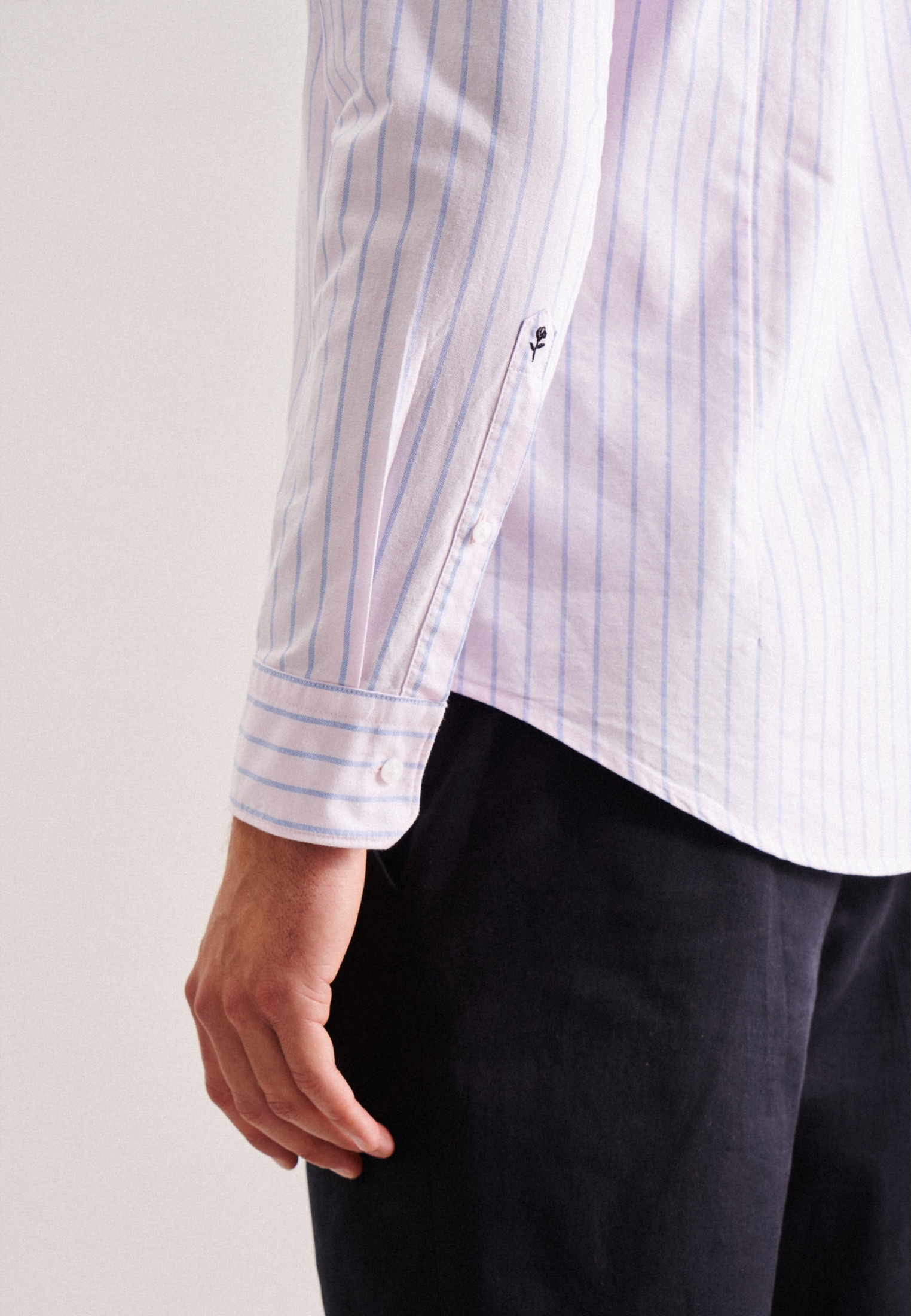 seidensticker Businesshemd »Shaped«, Shaped Langarm Button-Down-Kragen Streifen