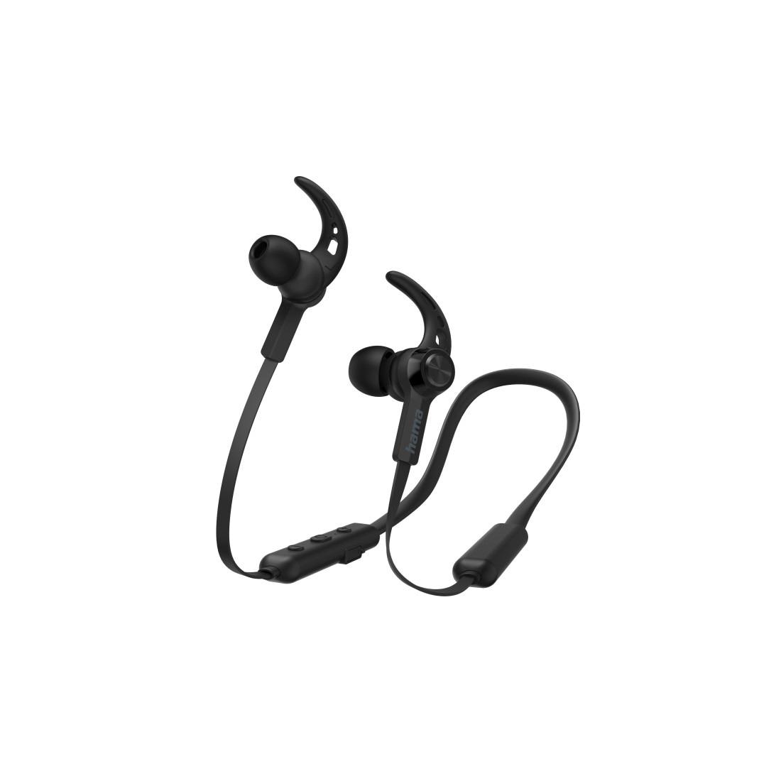Hama Bluetooth-Kopfhörer »Sport Bluetooth® Kopfhörer 5.0 Schwarz, In Ear, Mikrofon, ultraleicht«, A2DP Bluetooth-AVRCP Bluetooth-HFP, Freisprechfunktion-Sprachsteuerung, Reichweite 10 m, Sprachassistenten, Lautstärkeregler, Rufannahmetaste