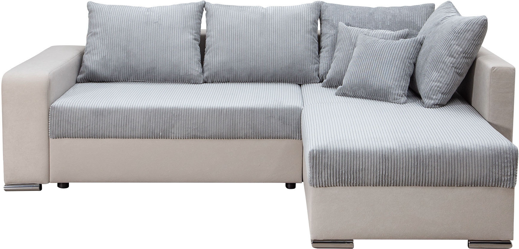 COLLECTION AB Ecksofa »John L-Form« Regalarmlehne,Bettfunktion,Bettkasten,Ottomane beiseitig montierbar