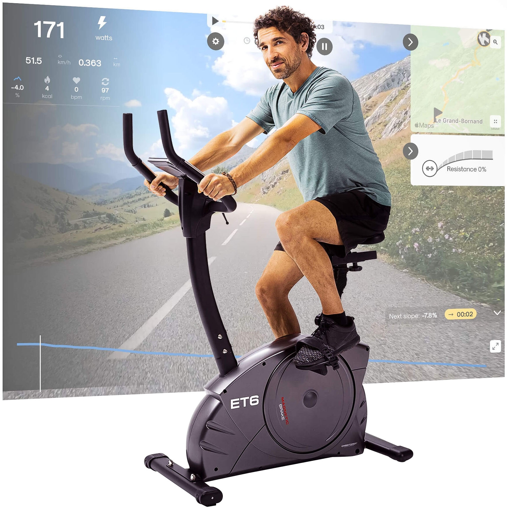 Christopeit Sport® Ergometer »ET 6«, (mit LCD-Display), Schwungmasse ca. 12 kg, 24 Widerstandsstufen