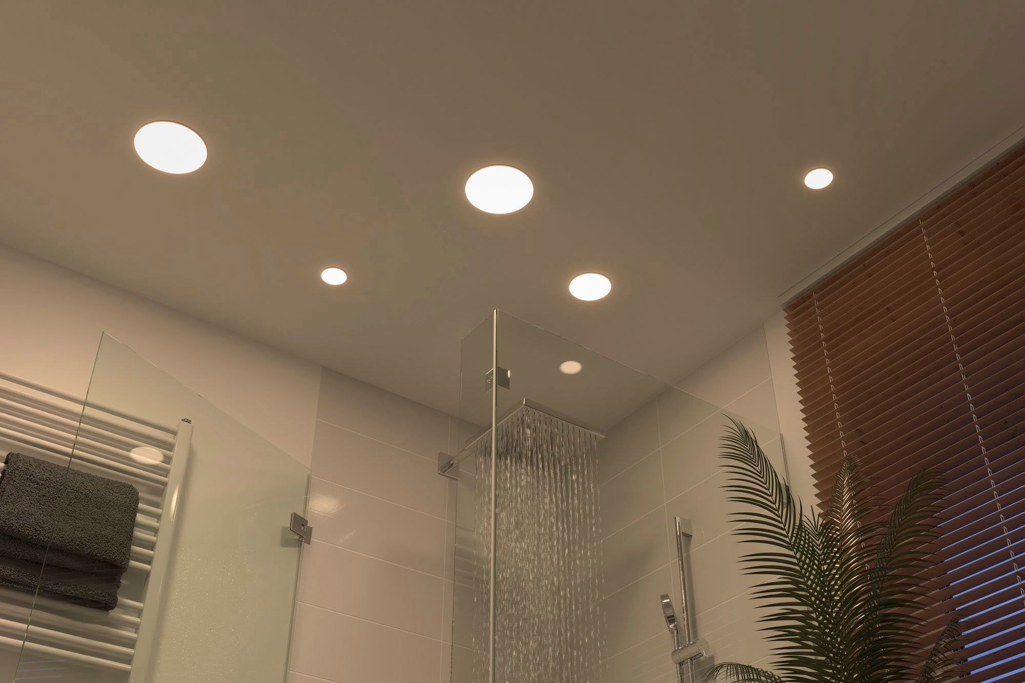 Paulmann LED Einbauleuchte »LED Einbaupanel Veluna VariFit IP44 rund 185mm 17,5W 4.000K Satin«, 1 flammig, LED Einbaupanel Veluna VariFit IP44 rund 185mm 17,5W 4.000K Satin