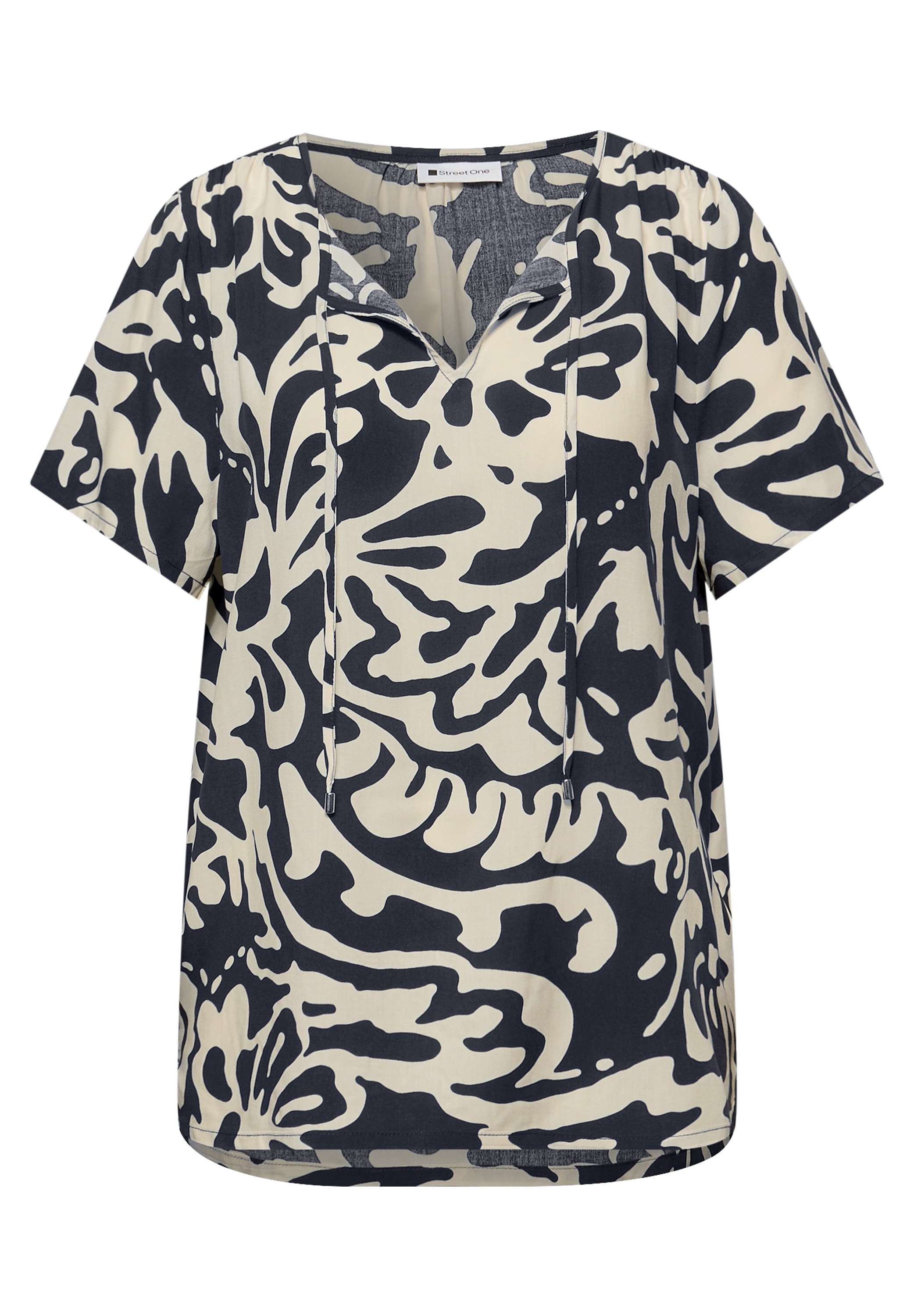 STREET ONE Kurzarmbluse mit floralem Muster