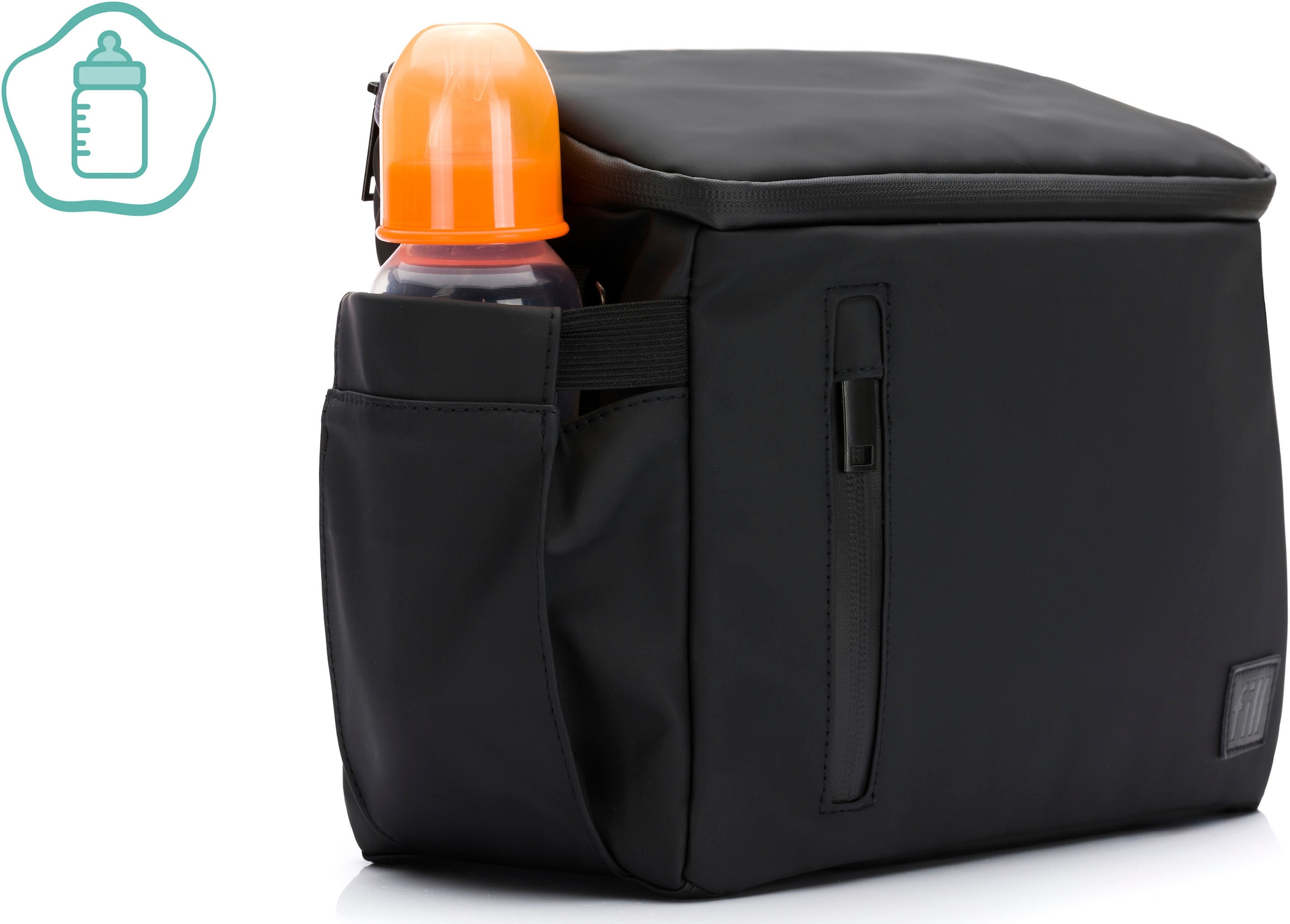 Fillikid Kinderwagen-Tasche »Buggy Organizer Larvik, schwarz«, inkl. Wickelunterlage