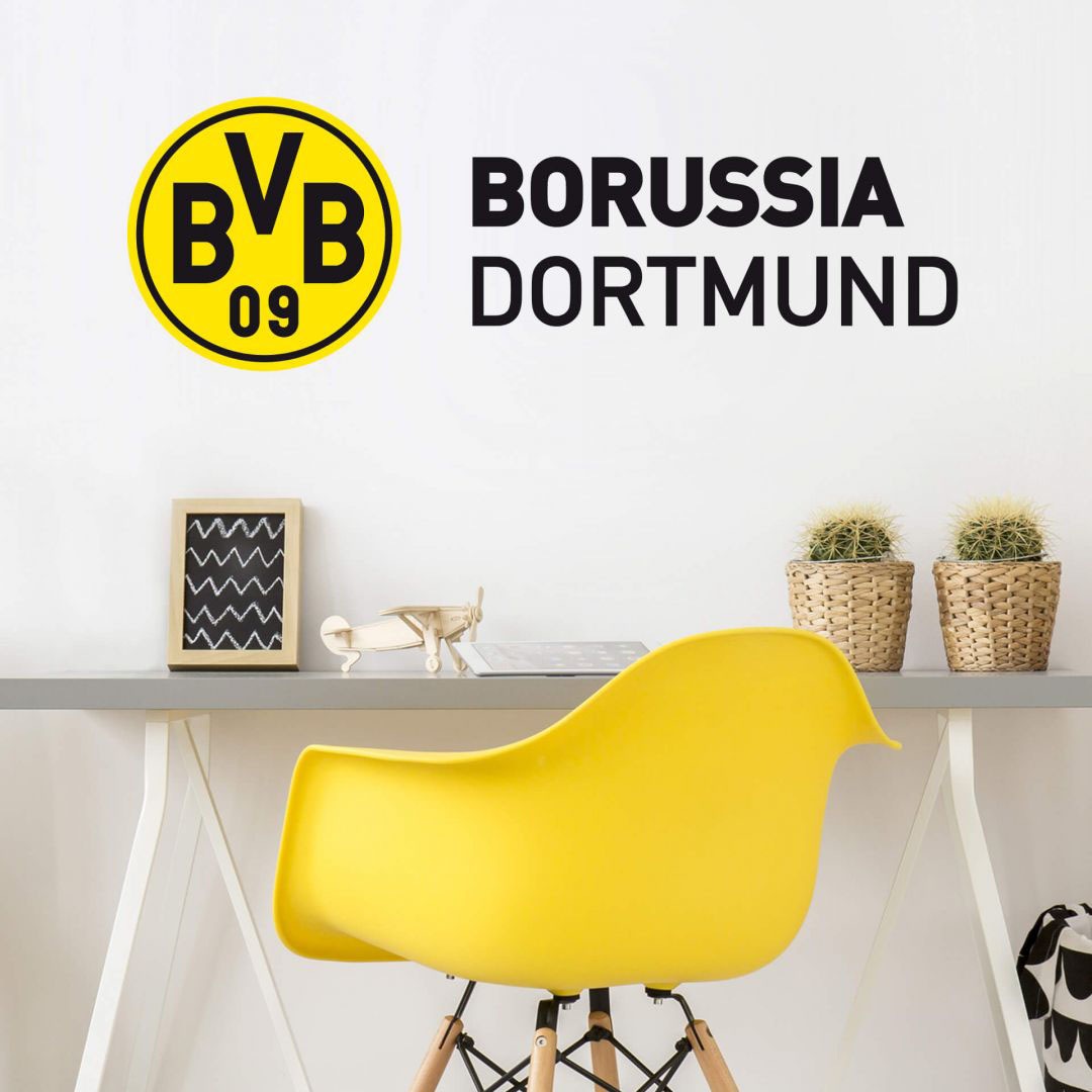 Wall-Art Wandtattoo »BVB Borussia Schriftzug mit Logo«, (1 St.), selbstklebend, entfernbar