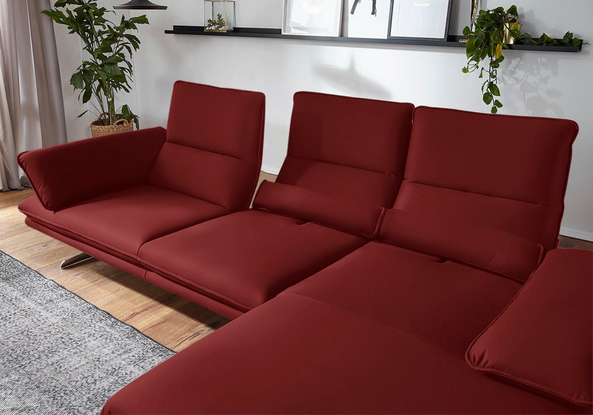 W.SCHILLIG Ecksofa »broadway, Designsofa mit tollem Sitzkomfort, L-Form«, Sitztiefenverstellung, Kopfteil- & Seitenteilverstellung, Breite 291cm