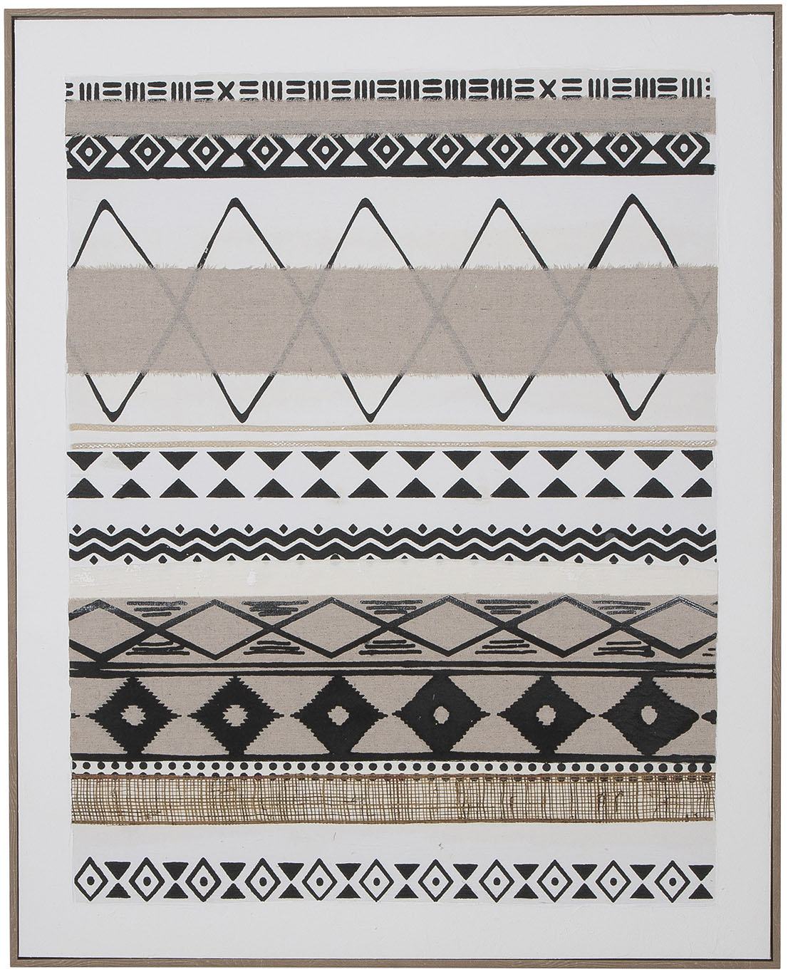 Gilde Bild mit Rahmen »Bild rechteckig Mwaki braun; schwarz; weiß H. 102 cm« 1 Stk. tlg. in braun, Größe B/H/T: 82 cm x 102 cm x 4,5 cm