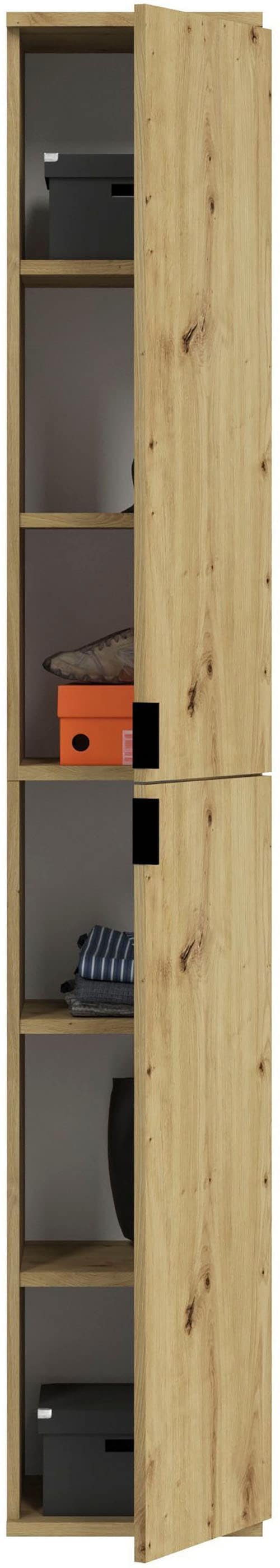INOSIGN Garderobenschrank »Trondheim, Höhe 193 cm, 2 Türen, 6 Fächer, 4 Einlegeböden«, 1 Kostruktionsboden, Türanschlag wechselbar, Garderobenschrank,Schrank