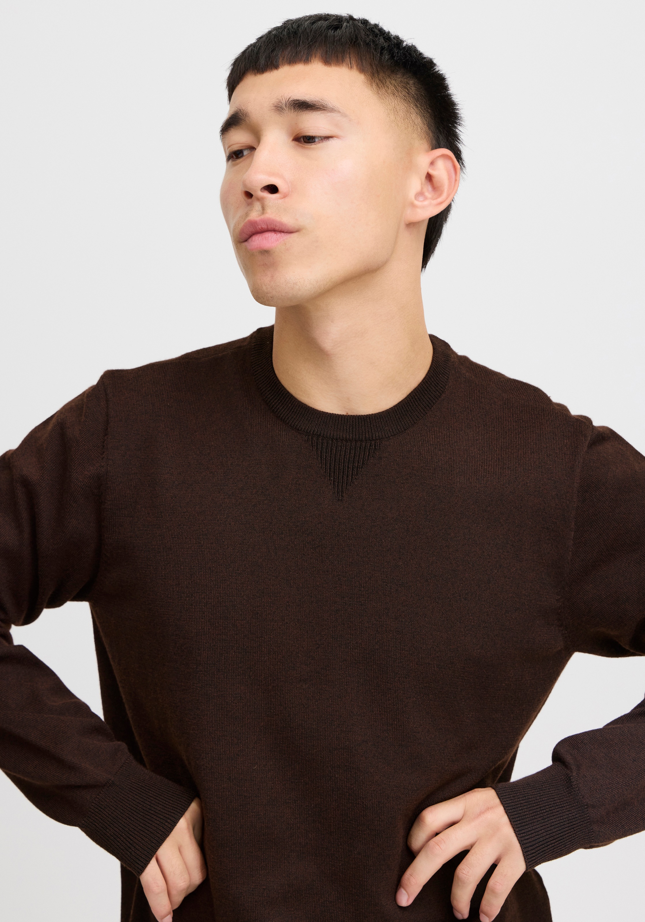 Blend Rundhalspullover »Pullover« Kunstfaser,