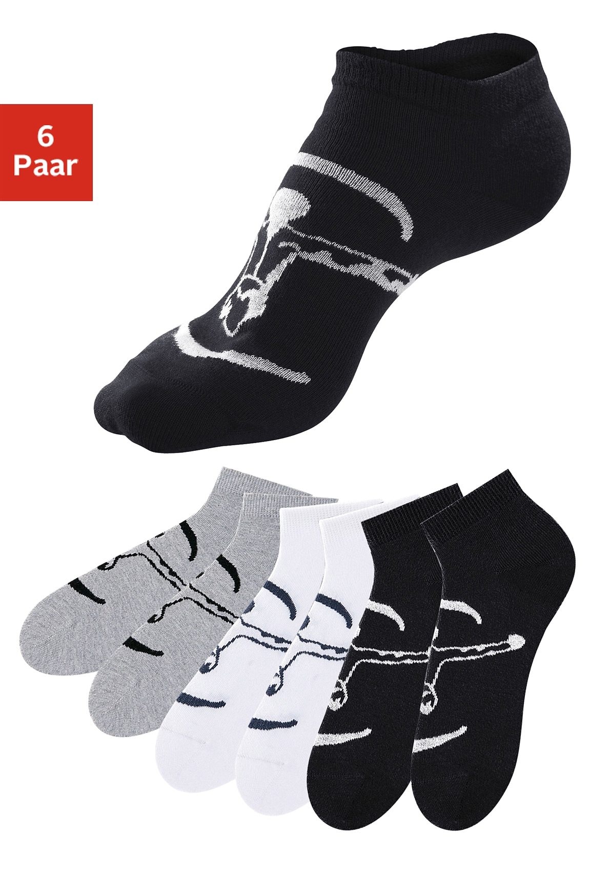 Sneakersocken, (Packung, 6 Paar), ideal für Sport & Freizeit