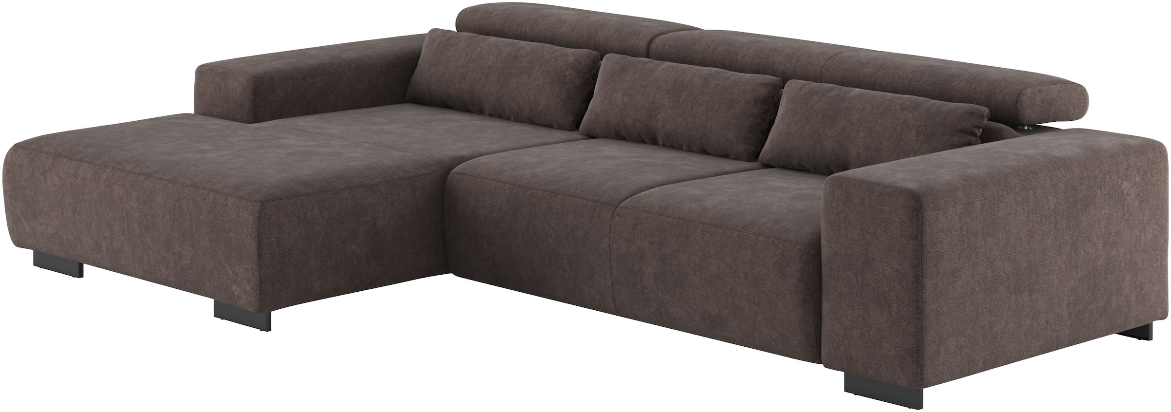 COTTA Ecksofa »Side L-Form, mit Kopfteilverstellung & 3 Nierenkissen«, optional motorische Sitztiefenverstellung