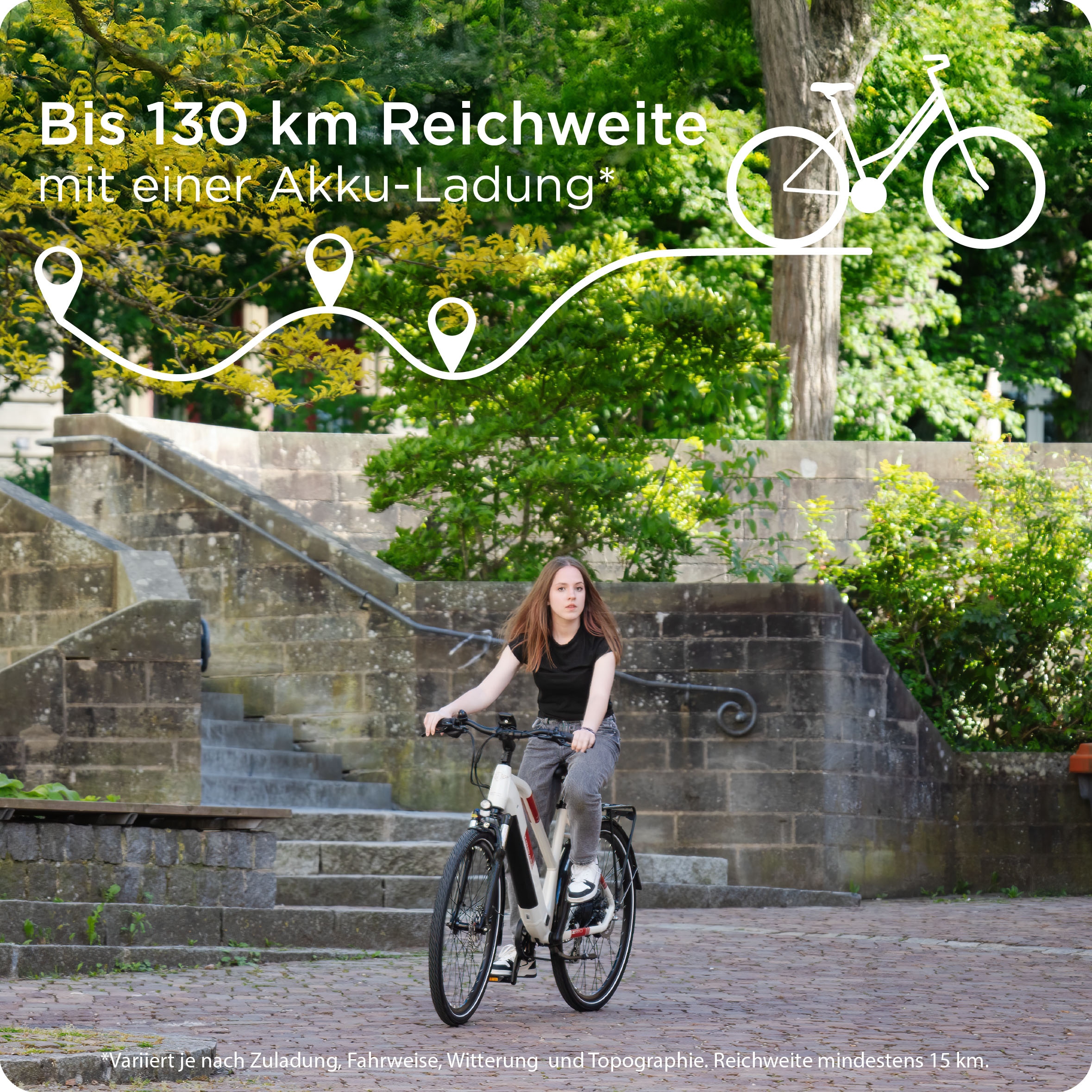 Zündapp »Z810« 24 Gang Shimano Altus RD-M310 Schaltwerk Kettenschaltung Heckmotor 250 W Pedelec, Elektrofahrrad für Damen