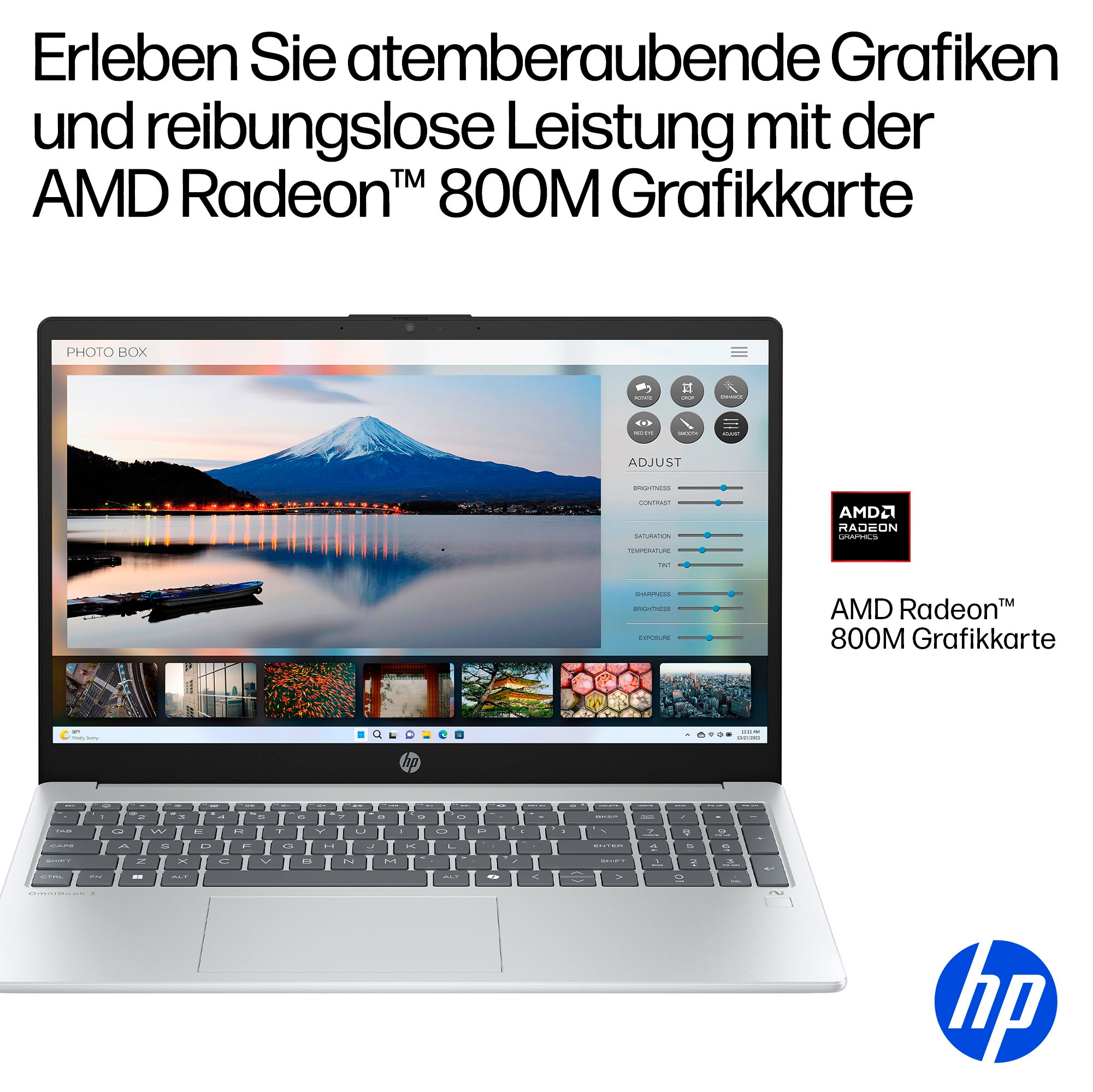 HP Notebook »OmniBook 3 NGAI 15-fn0655ng« 39,6 cm / 15,6 ″ AMD Ryzen™ AI 5 Radeon 840M 1.000 GB SSD