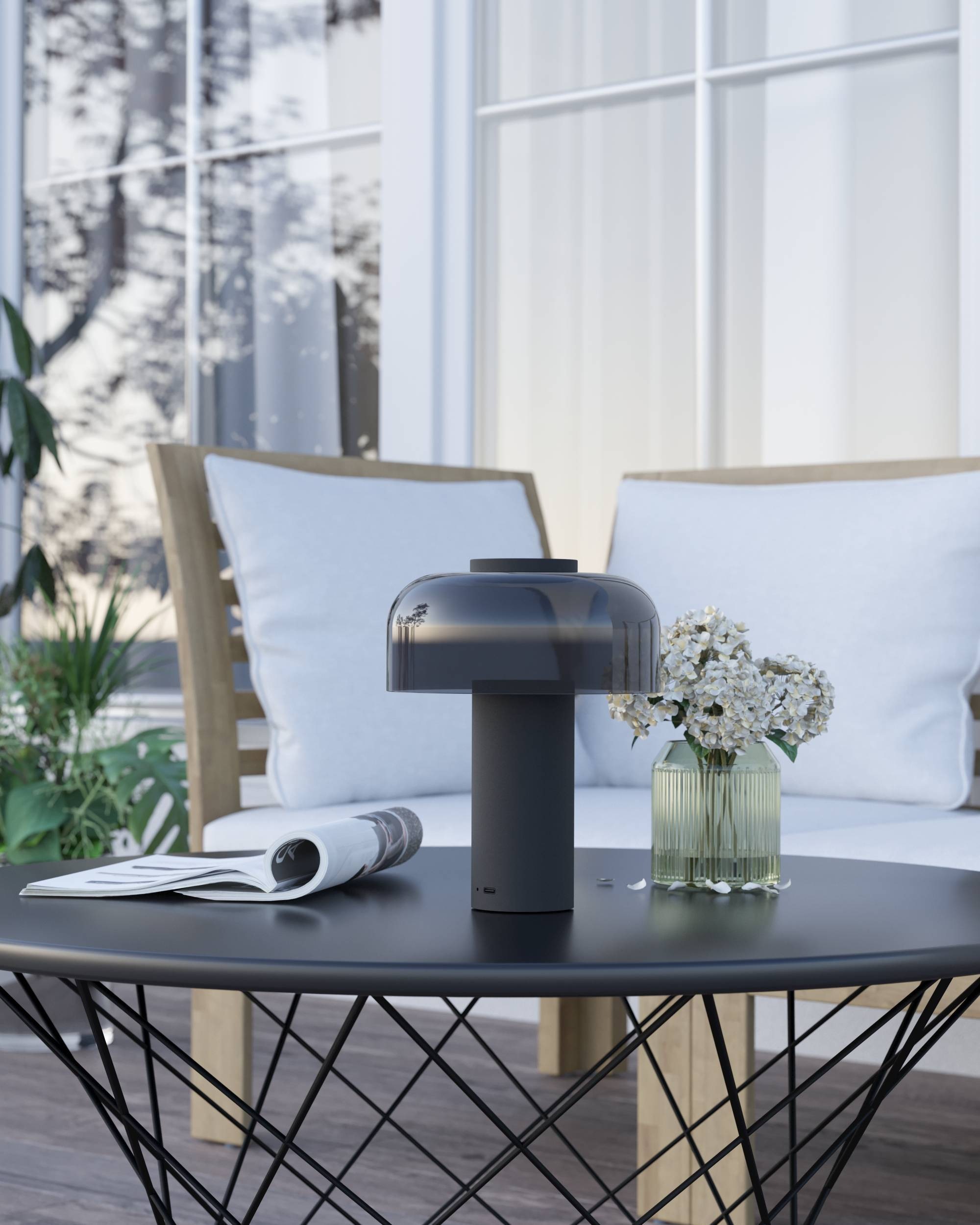 EGLO Tischleuchte »Ponente Tischlampe, Nachtischlampe, Metall und Kunststoff, IP44, Lampe« LED-Modul 1 Stk. Kaltweiß | Neutralweiß | Warmweiß Tischleuchte - H20 x Ø16 cm - schwarz - 2,25W inkl.