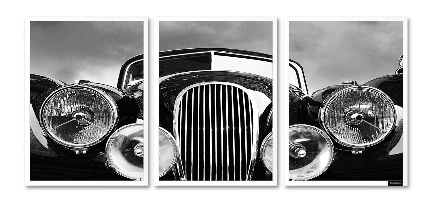 Bild mit Rahmen »Oldtimer - Gerahmter Digitaldruck - Wandbild«, (1 St., 3er-Set), 3x...