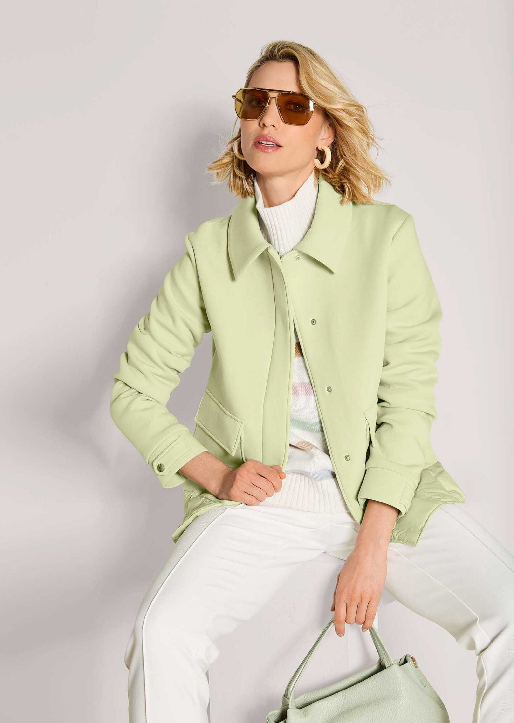 MADELEINE Kurzjacke »Scuba-Jacke Kurzjacke mit Druckknopfverschluss« Materialmix - Stepp und Scuba Jersey