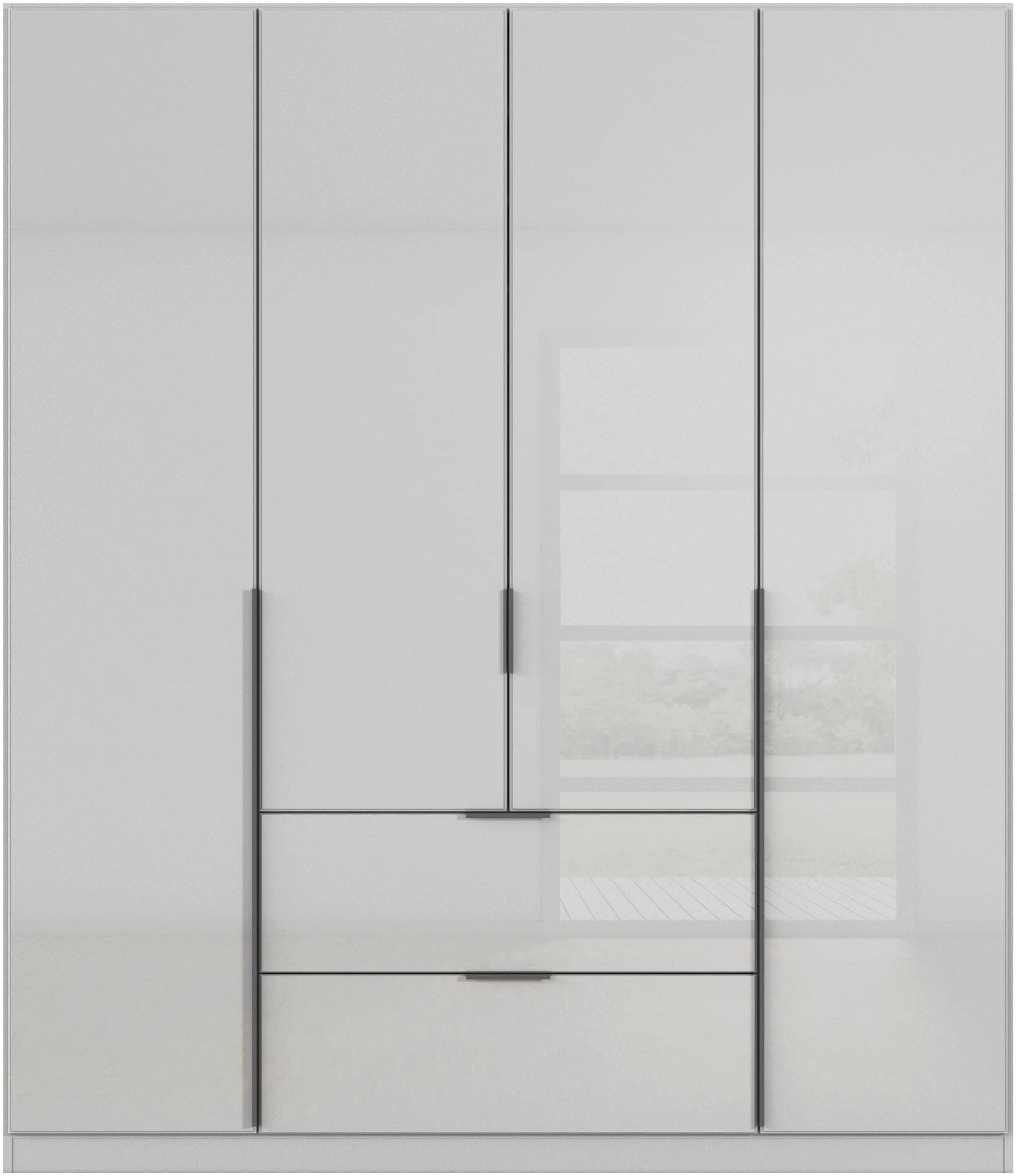 rauch Drehtürenschrank »Kleiderschrank Kleiderschränke Schrank Garderobe AGORDO mit Glasfront«, (in zwei Griff-Farben, Breiten 91-360 cm), mit Außenschubkästen, in 7 Breiten und 2 Höhen MADE IN GERMANY