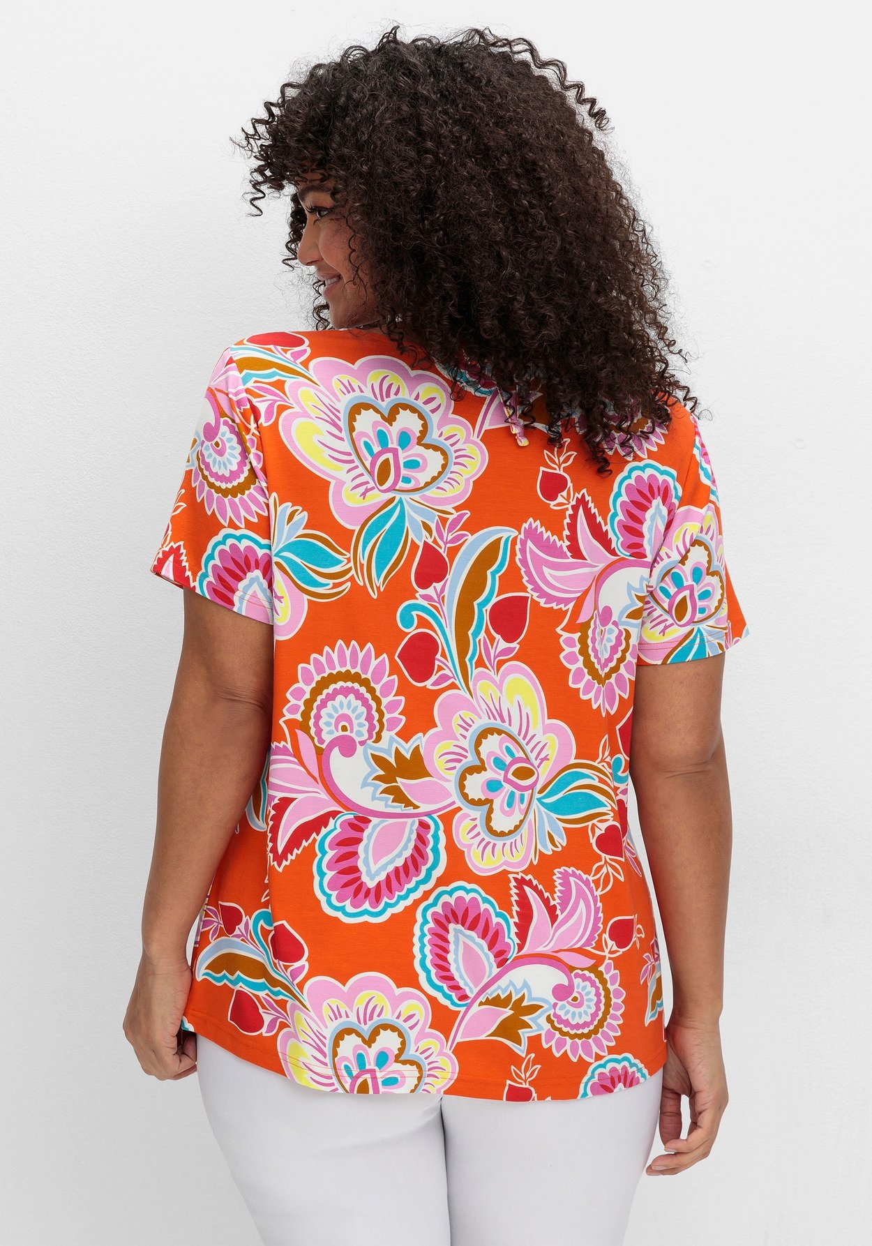 Sheego T-Shirt »Shirt mit Neckholder-Bindeband«