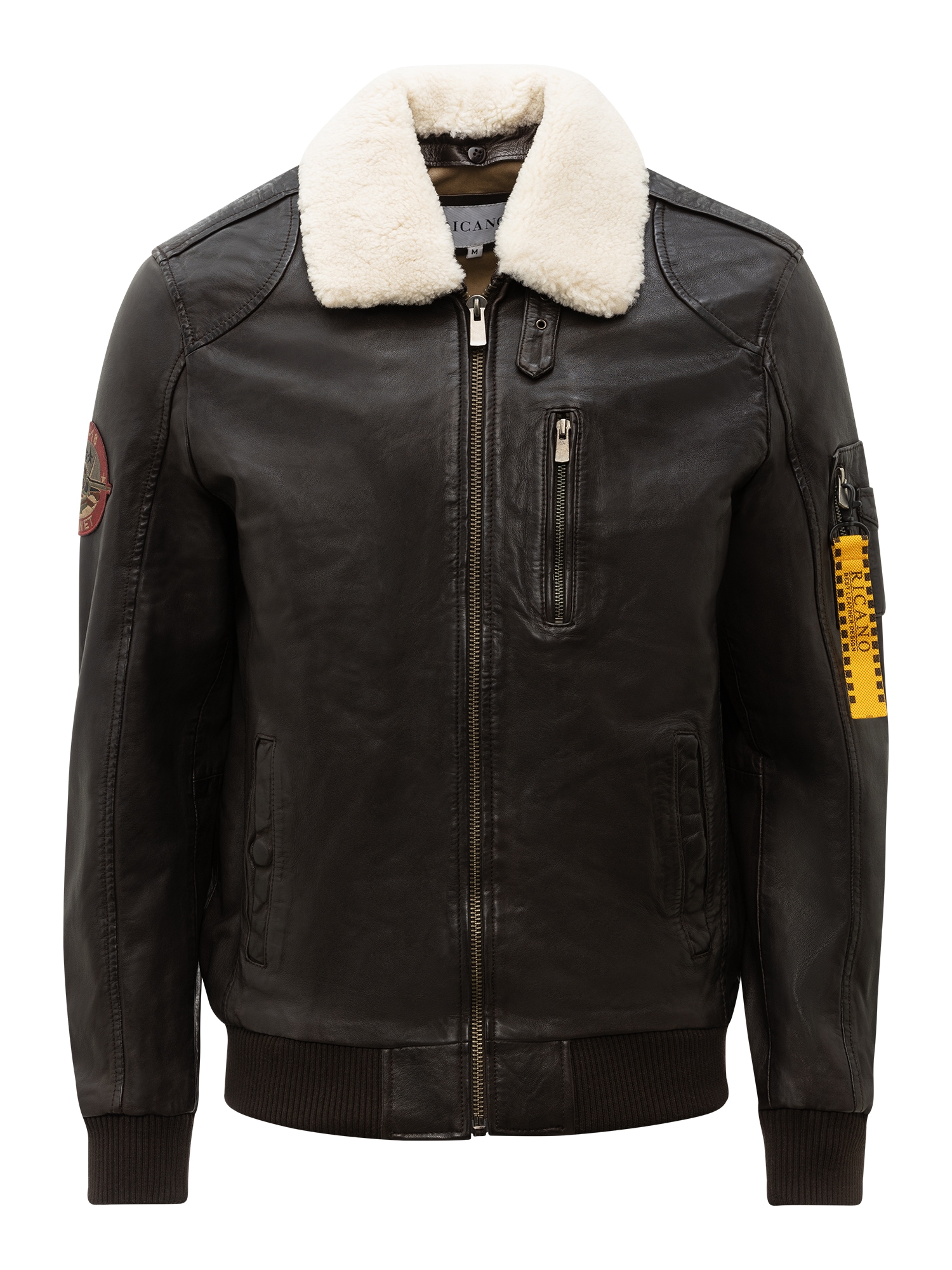 RICANO Bomberjacke »Lederjacke TG-1011« ohne Kapuze Handgefertigt aus echtem Leder