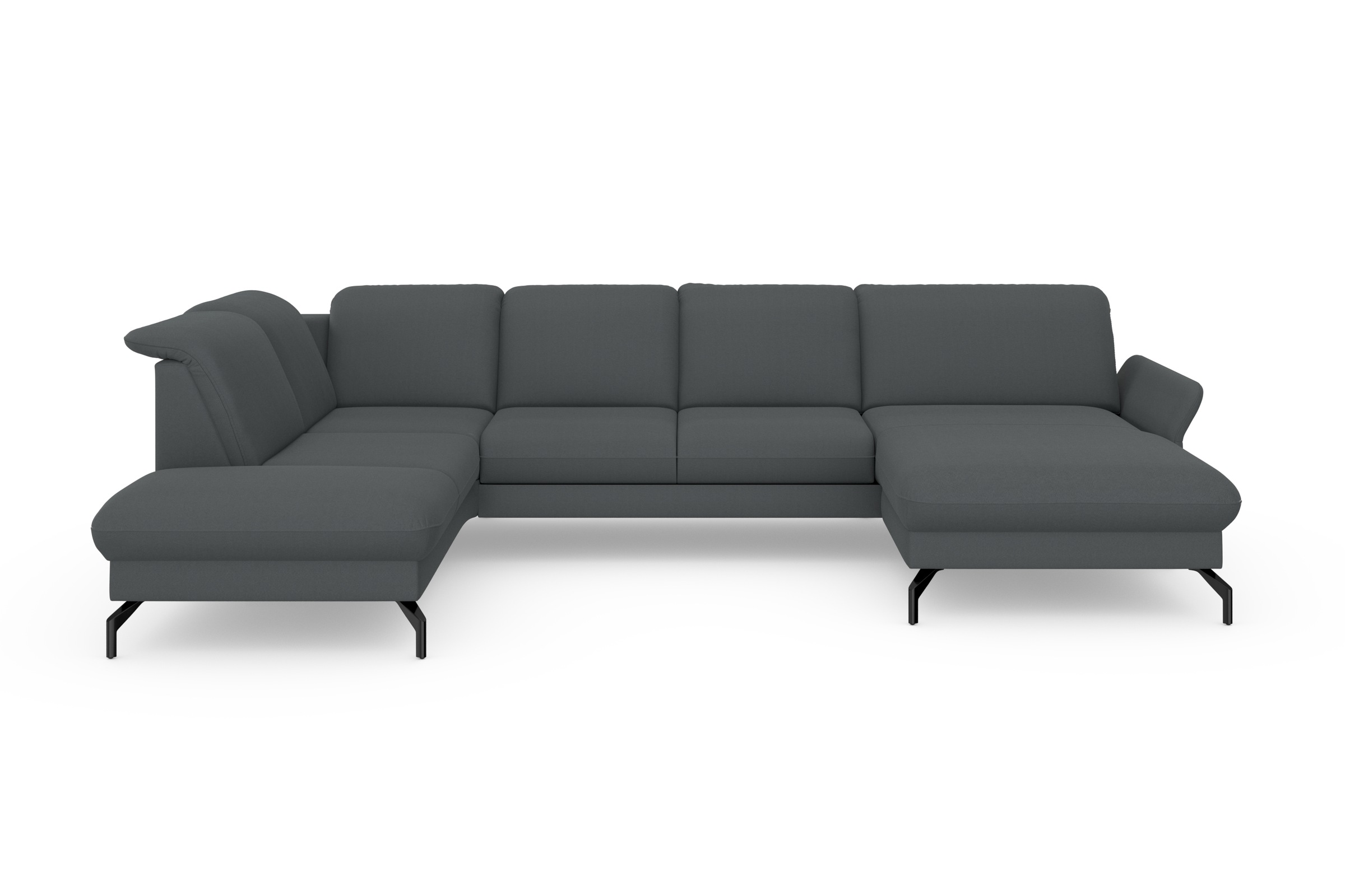sit&more Wohnlandschaft »Fashion U-Form«, wahlweise mit Kopfteilverstellung, Vorziehsitz, motorisch, Metallfüße