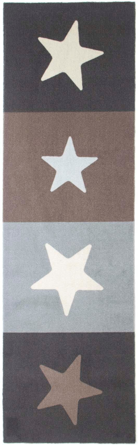Primaflor-Ideen in Textil Küchenläufer »STARS«, rechteckig, 6,5 mm Höhe, Motiv Sterne, rutschhemmend, waschbar, Küche