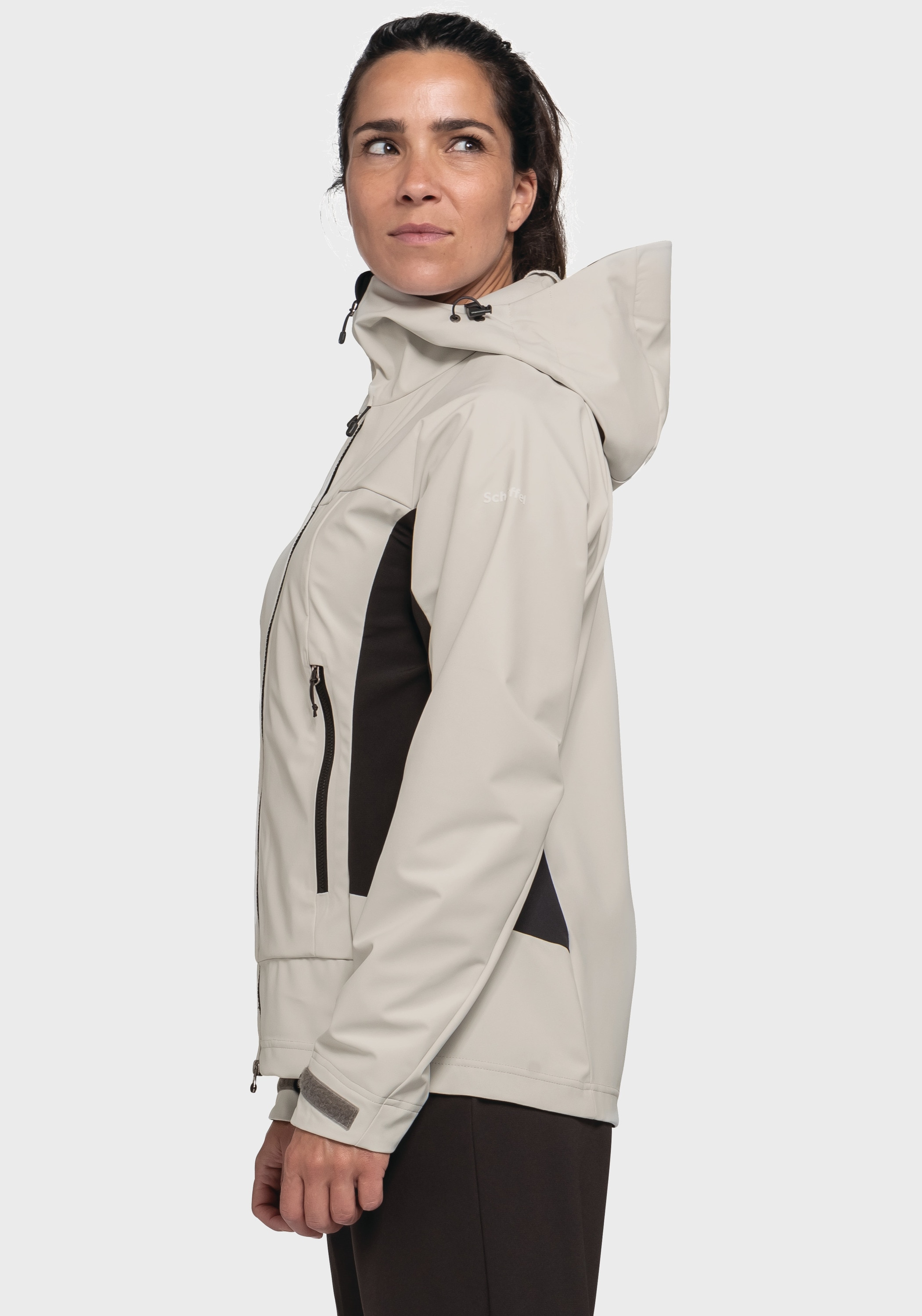 Schöffel Outdoorjacke »Mountain Softshell Jk Style Blaueis WMS«, mit Kapuze