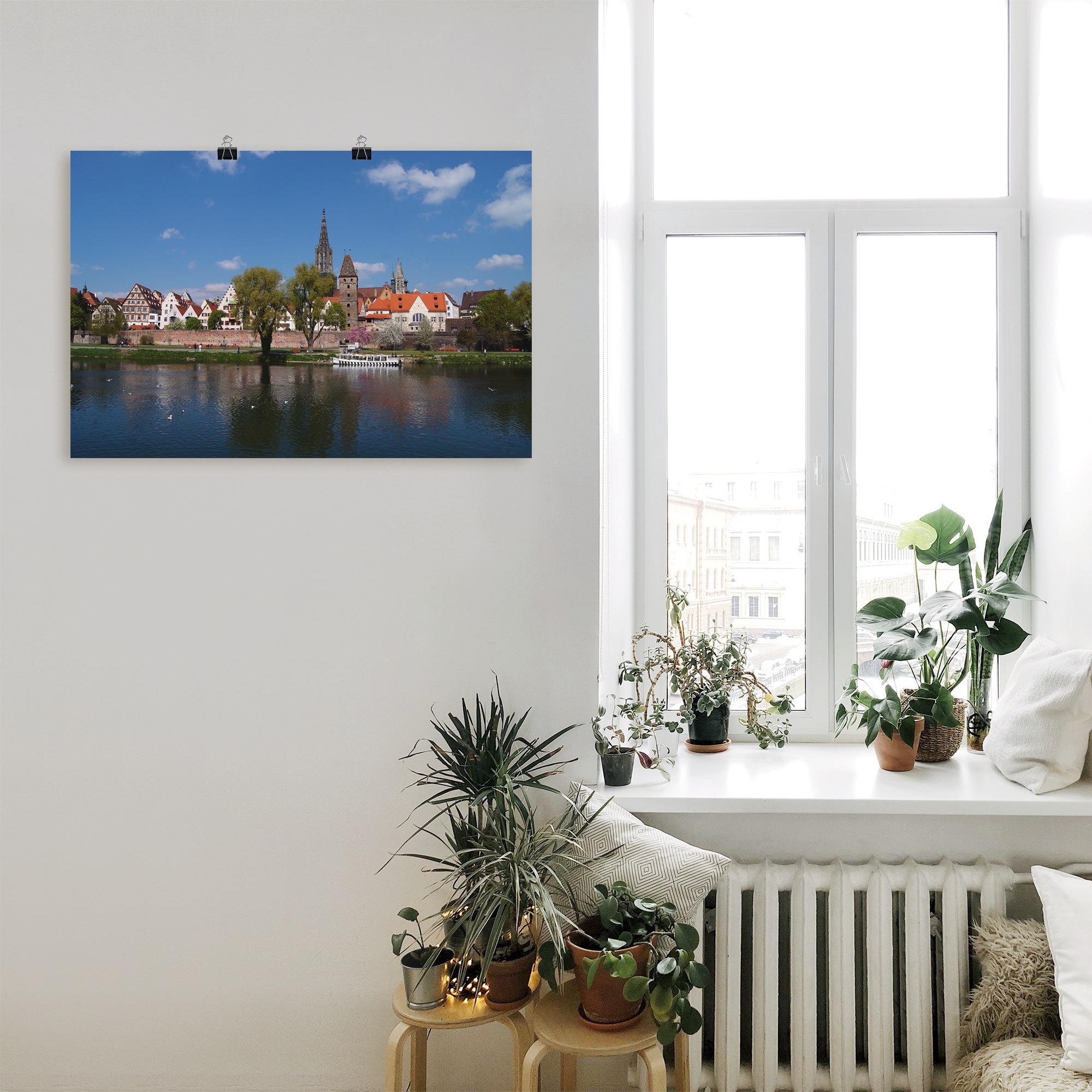 Artland Wandbild »Ulm an der schönen blauen Donau«, Gewässer, (1 St.), als Alubild, Leinwandbild, Wandaufkleber oder Poster in versch. Größen