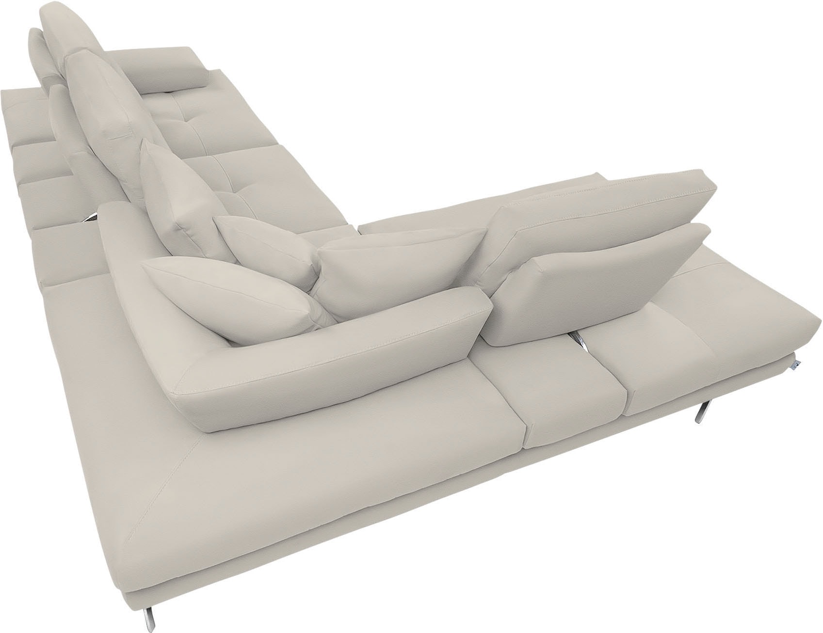 CALIA ITALIA Ecksofa »Toby Wing, L-Form, Designsofa mit sensationellem Sitzkomfort«, Sitztiefenverstell.,wahlw. mit Kissen-Set, Füße chrom glänzend