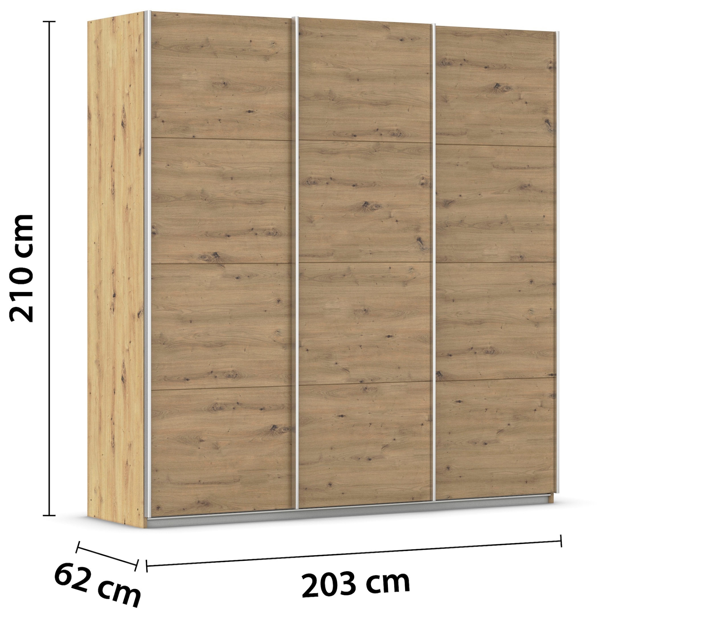 rauch Schwebetürenschrank »Kleiderschrank Schrank Garderobe KOLUNA mit Dekor-Front« 3 Ausstattungen BASIC/CLASSIC/PREMIUM (inkl. SOFT-CLOSE-FUNKTION),  Breiten 203/271/315/360 cm Höhen 210/229 cm MADE IN GERMANY