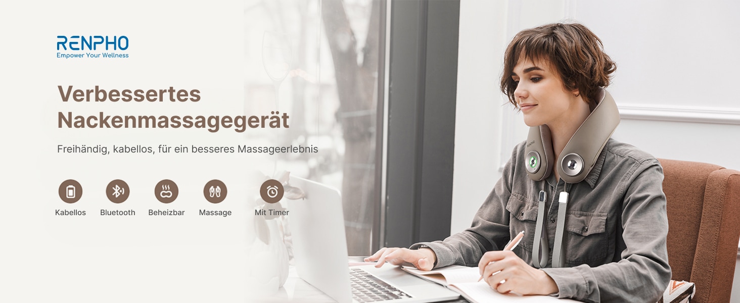 Renpho Massagegerät »R-L001 Nackenmassagegerät« Unterwegs Spannungen abbauen