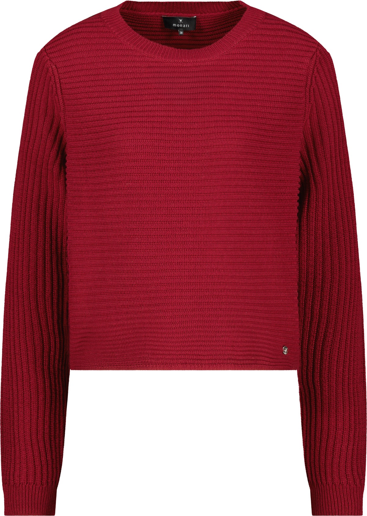 Monari Strickpullover »Pullover Basic monari Rippe« Regular fit mit Rundhalsausschnitt