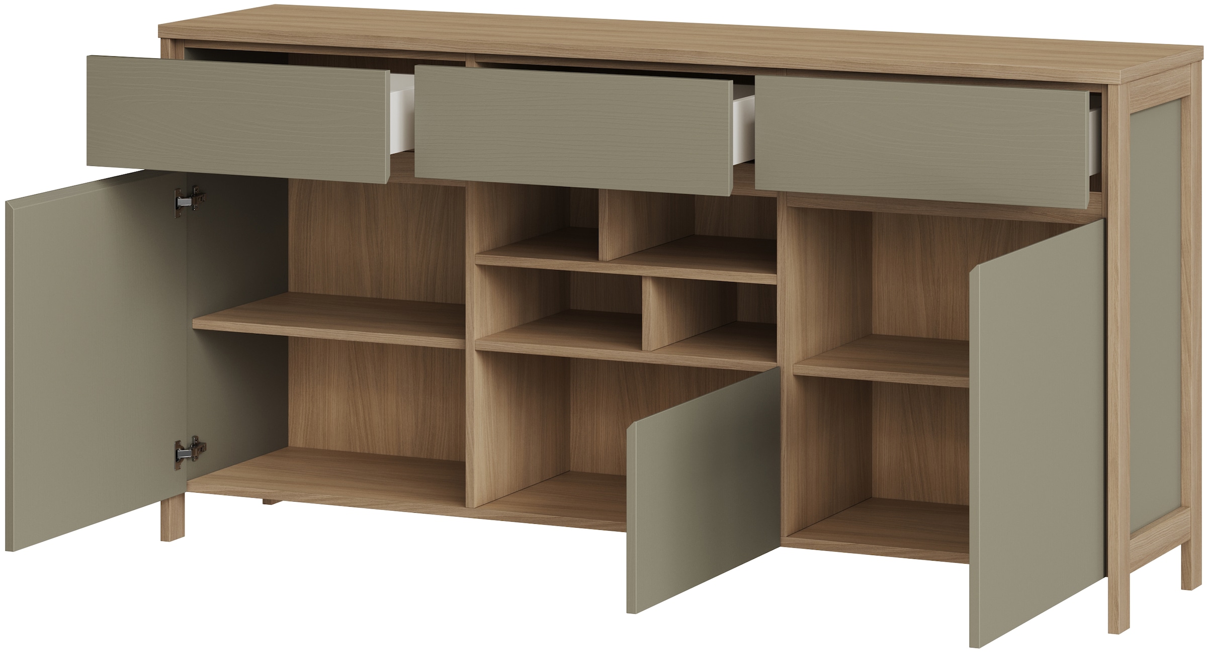 Home affaire Sideboard »Stranda, moderner Schrank, Kommode im Scandi-Style, 165 cm breit«, elegante Rahmenoptik, ausreichend Stauraum, vielseitig einsetzbar